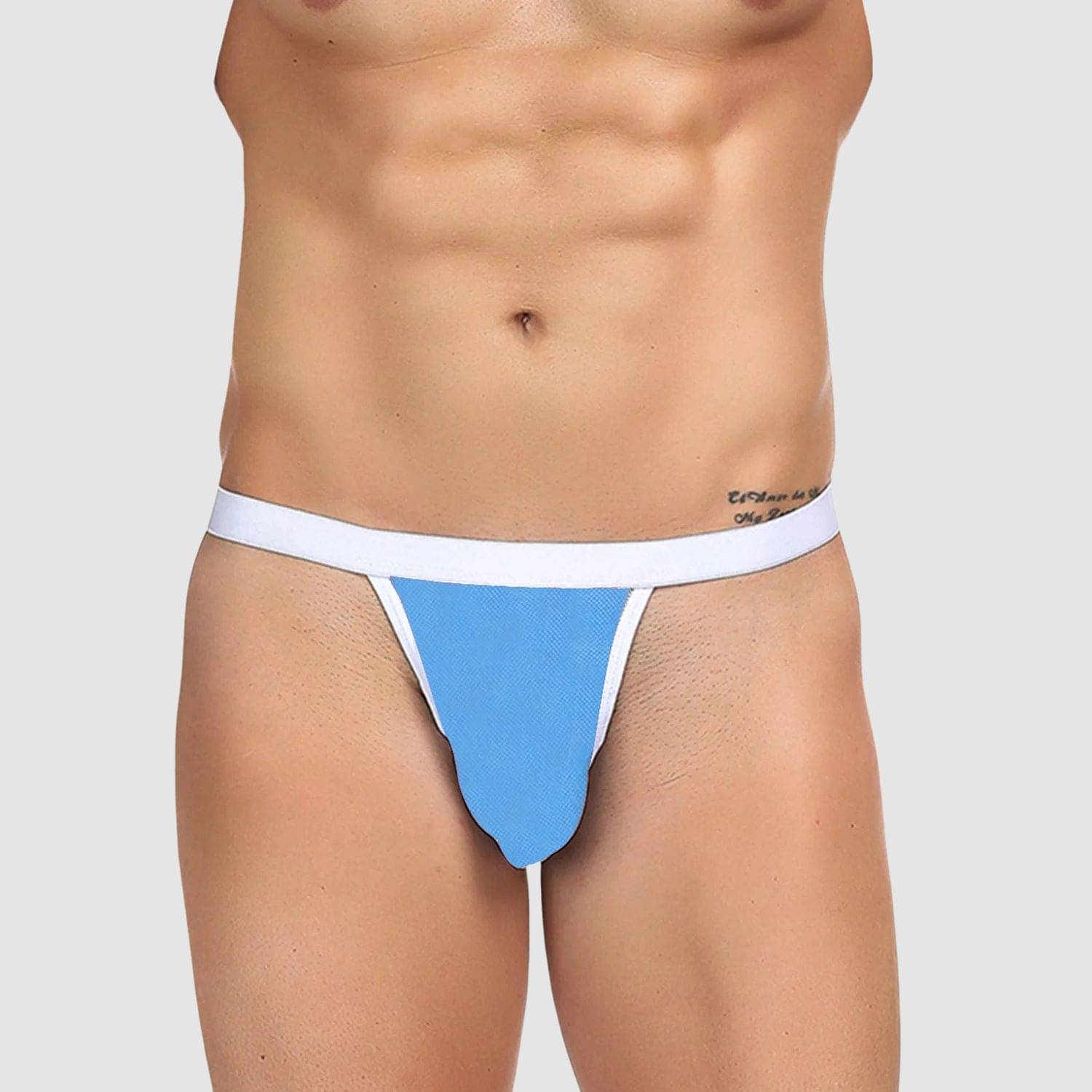 LoveAasan Pack of 1 Spandex Thongs For Men's ( Light Blue )     			LoveAasan Pack of 1 Spandex Thongs For Men's ( Light Blue )