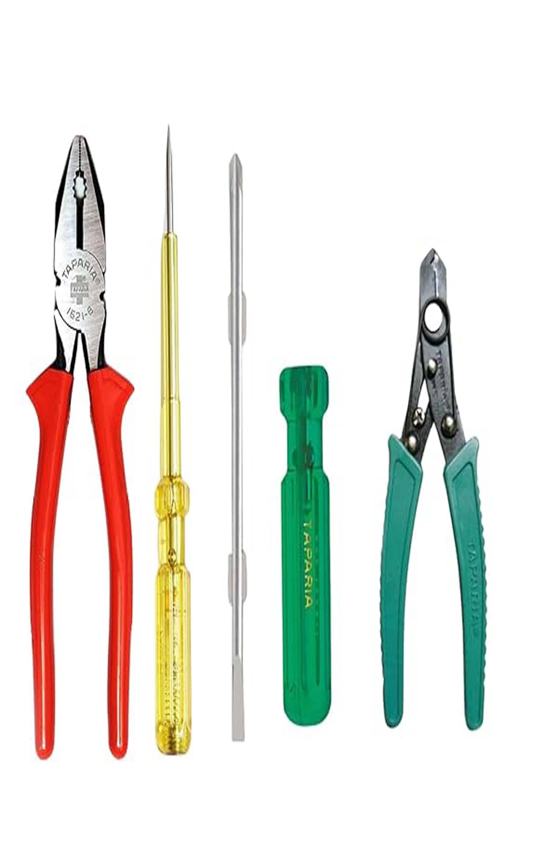     			M  S Agrotech Taparia Hand Tool Kit (Taparia Combination Plier 8-inch,Kamal Line Tester, Taparia 2in1 Screwdriver) 4-Pcs. Hand Tool Kit (4 Tools) & Wire cutter