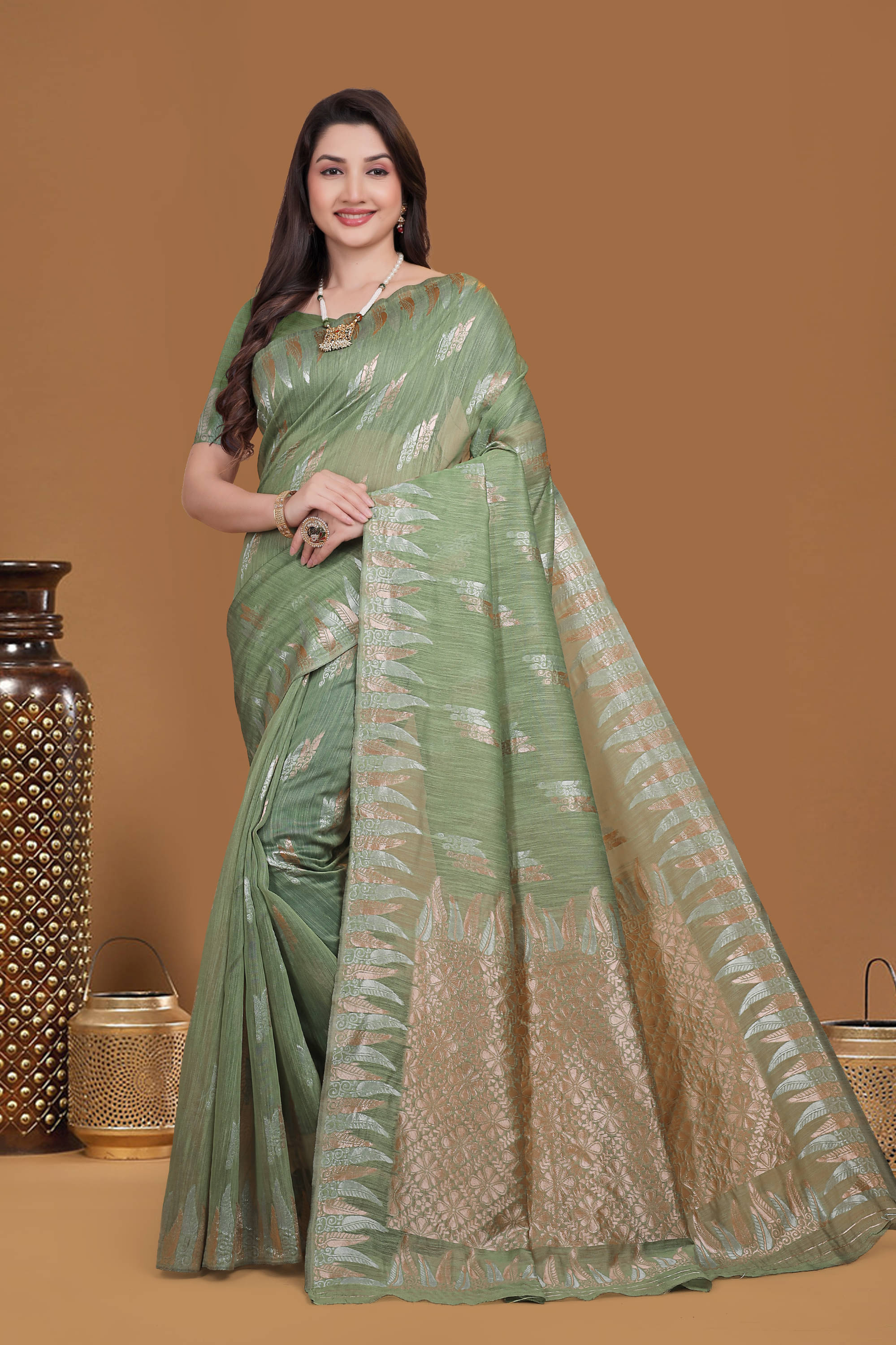 NENCY FASHIONS Silk Woven Kanjeevaram Sarees With Unstitched Blouse Piece ( Light Green )     			NENCY FASHIONS Silk Woven Kanjeevaram Sarees With Unstitched Blouse Piece ( Light Green )