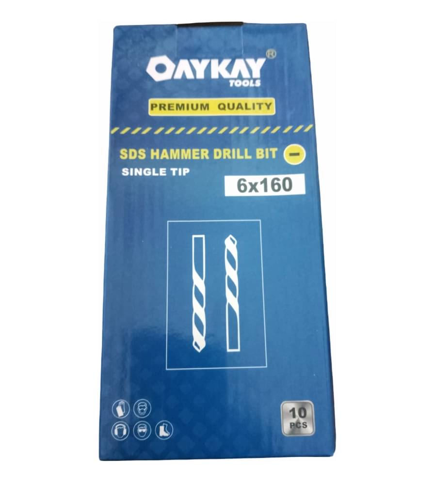 OAYKAY TOOLS SDS HAMMER DRILL BIT 6X160 PACK OF 10 OAYKAY TOOLS SDS HAMMER DRILL BIT 6X160 PACK OF 10