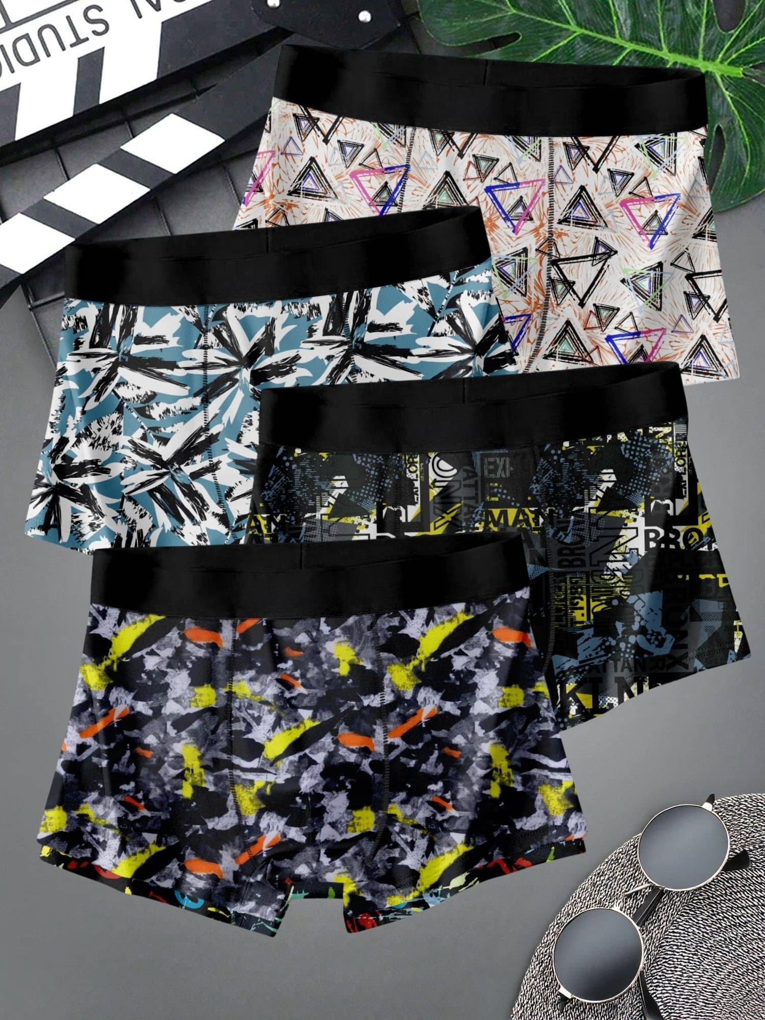 PaheliRani Pack of 4 Nylon Trunks For Men's ( Multicolor3 ) PaheliRani Pack of 4 Nylon Trunks For Men's ( Multicolor3 )