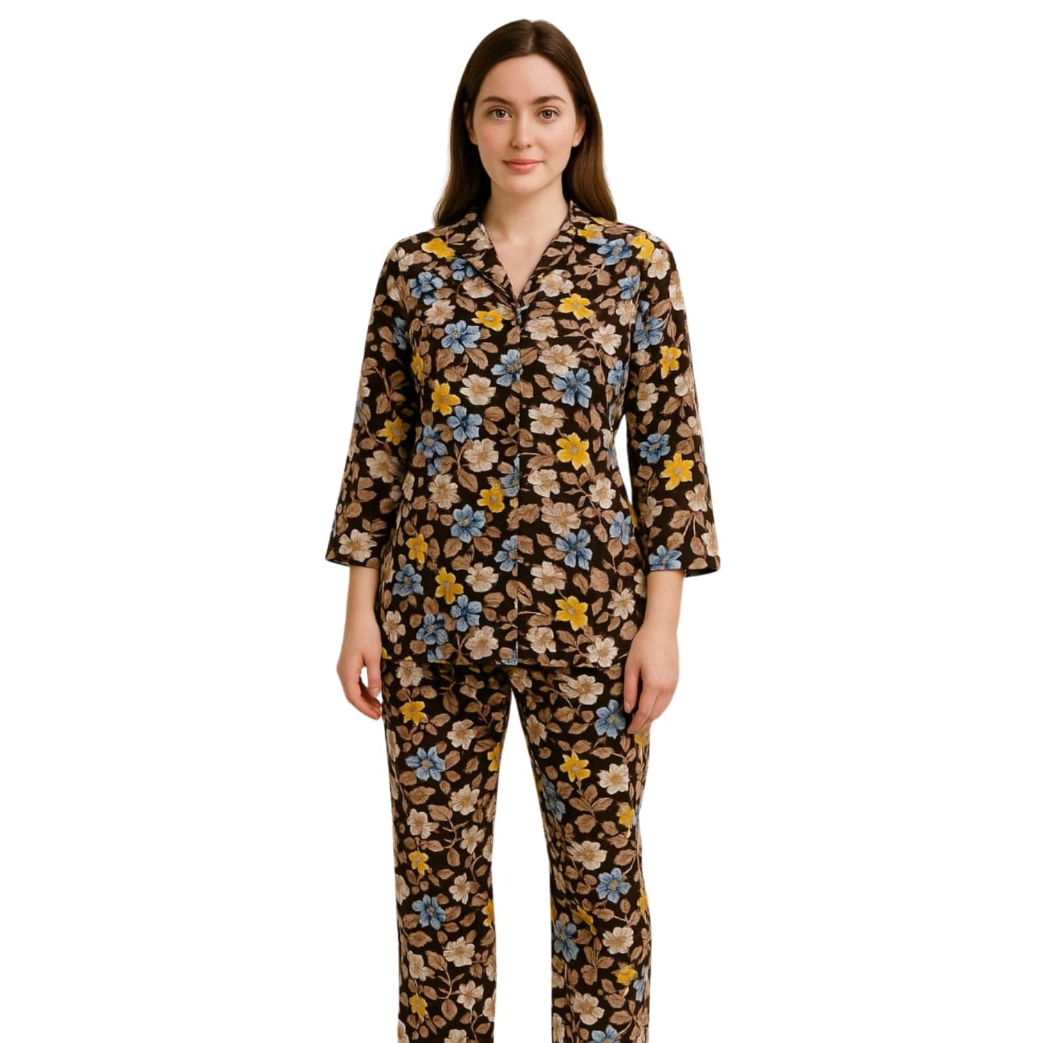     			Ridaa Women Printed Shirt With Joggers Co-Ord Set ( Multicolor )