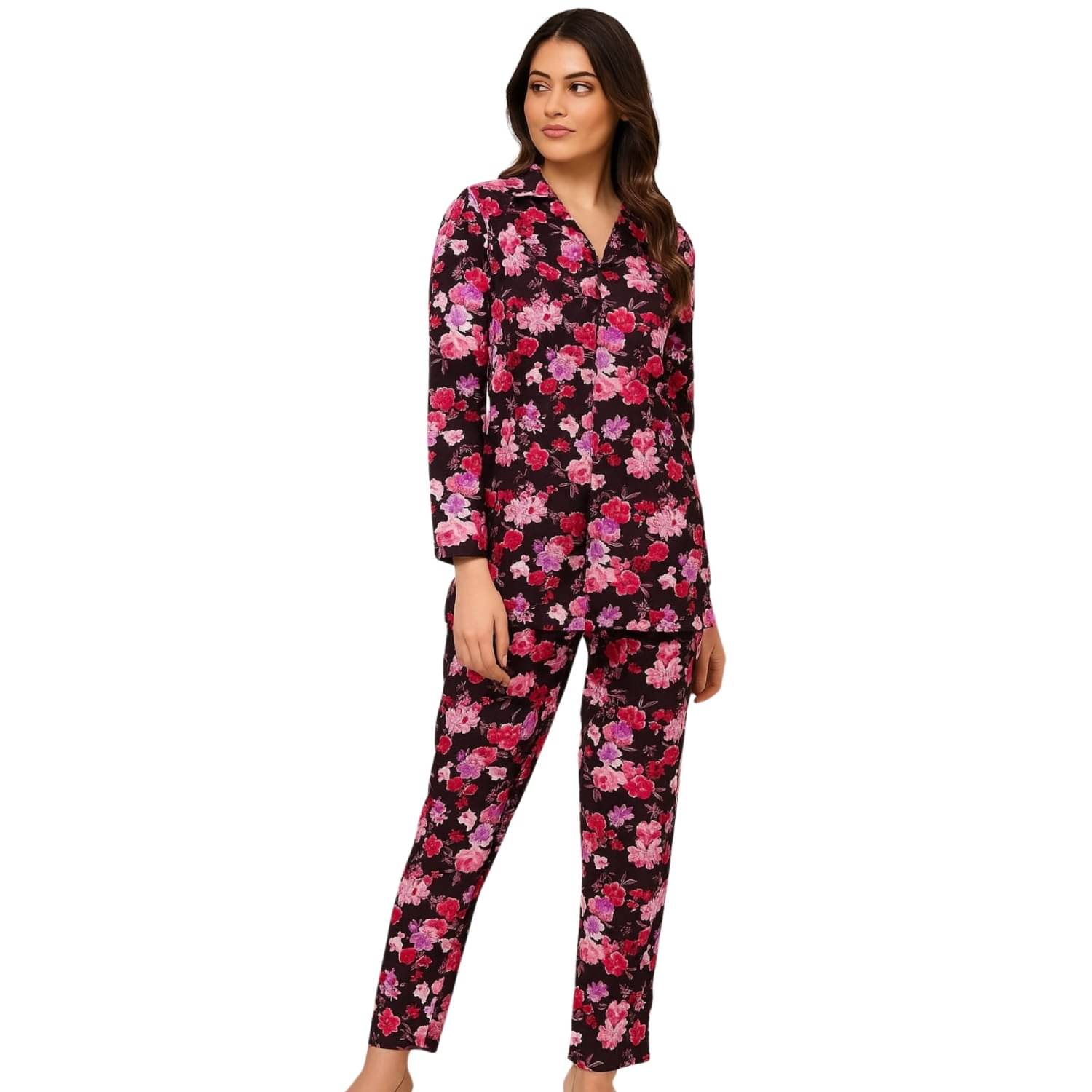     			Ridaa Women Printed Shirt With Joggers Co-Ord Set ( Multicolor )