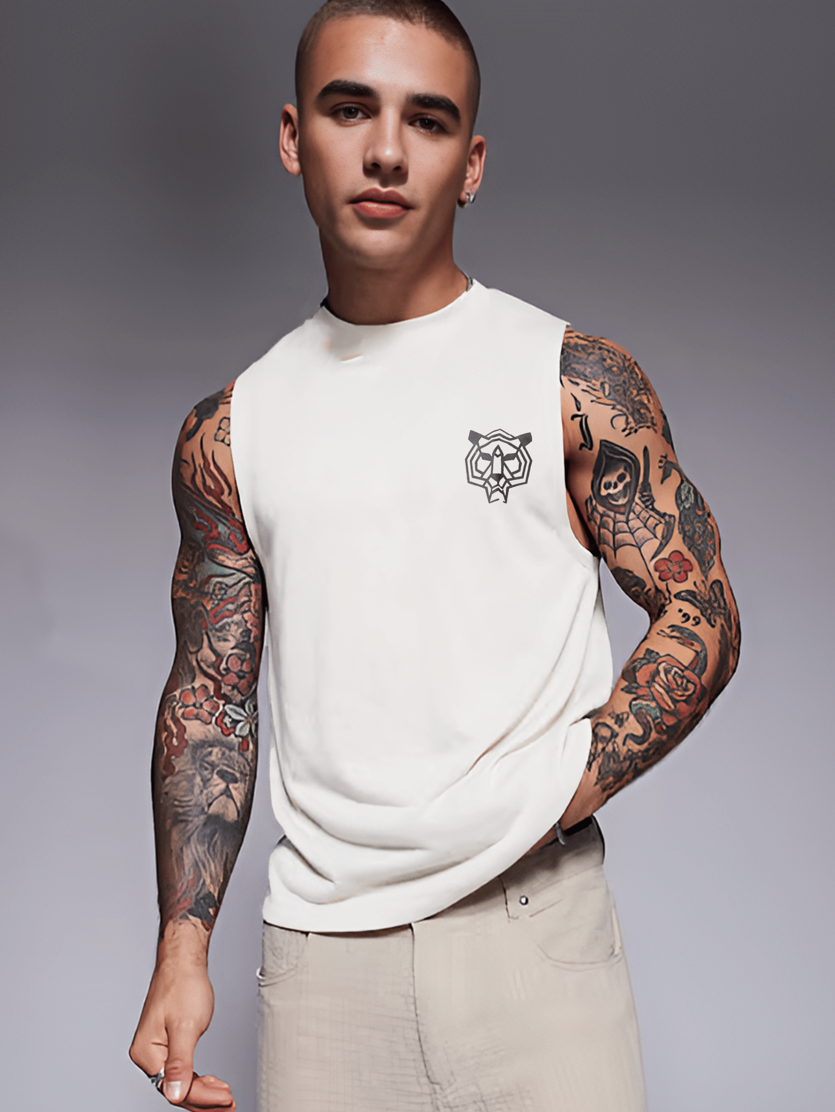     			Rigo Men Cotton Blend Oversized Fit Printed T-Shirt ( White )