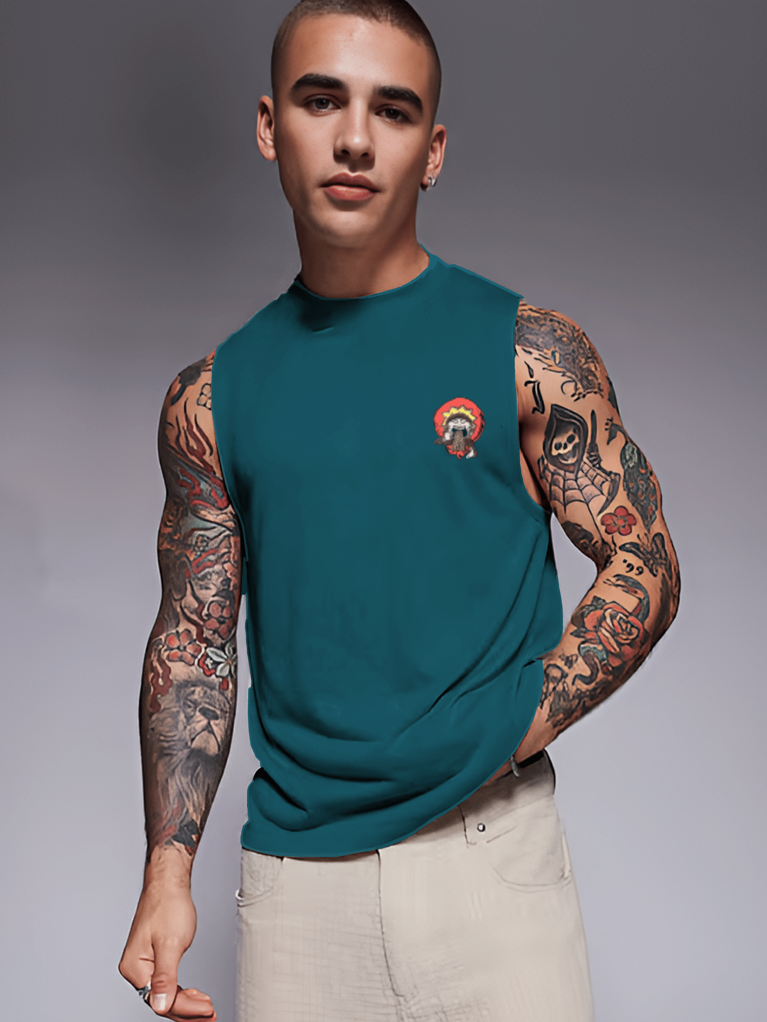     			Rigo Men Cotton Blend Oversized Fit Printed T-Shirt ( Green )