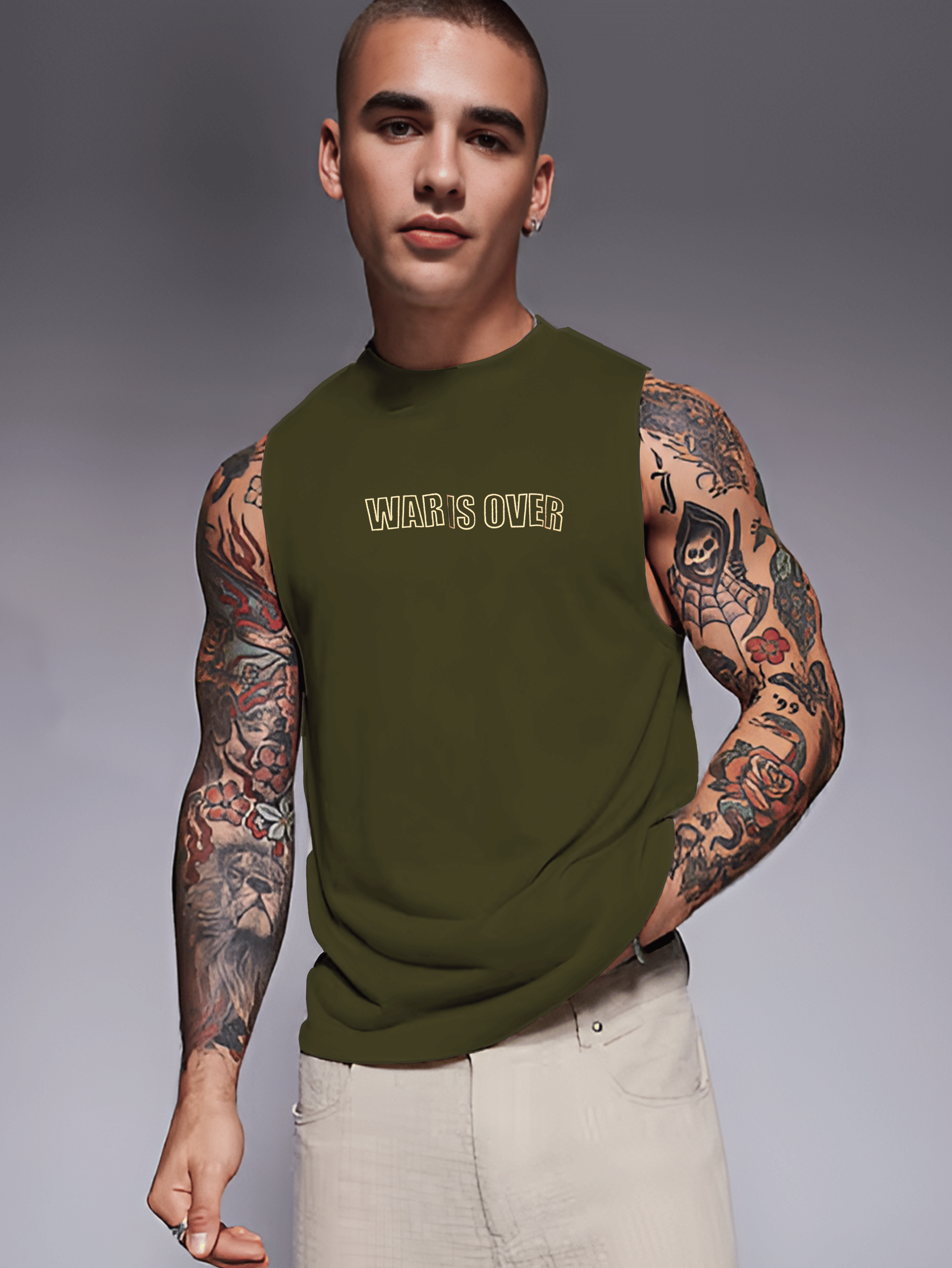 Rigo Men Cotton Blend Oversized Fit Printed T-Shirt ( Green )