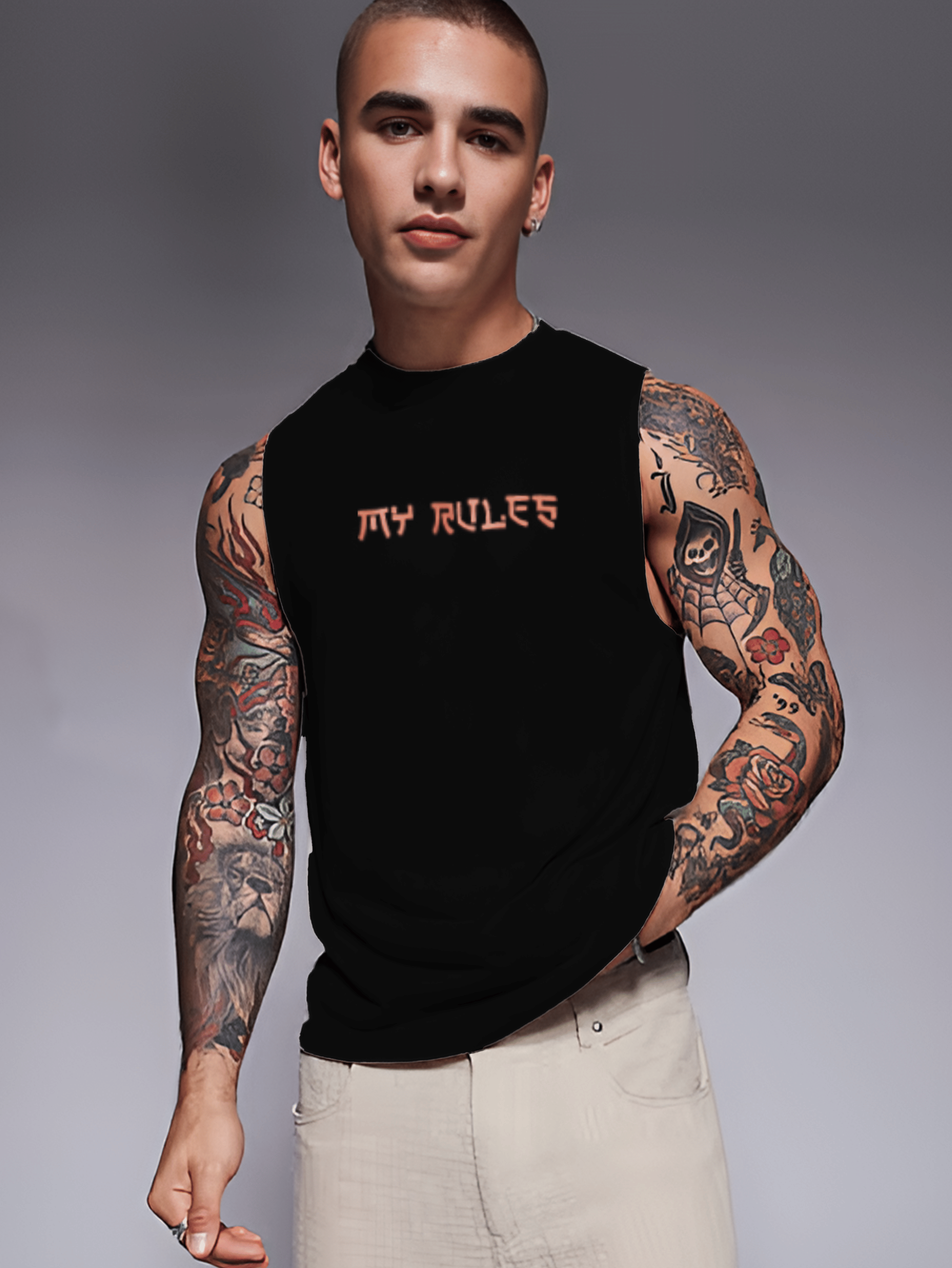 Rigo Pack of 1 Cotton Blend Basic Vest For Men ( Black ) - Nightwear & Loungewear | Buy online on ZillyBuy
