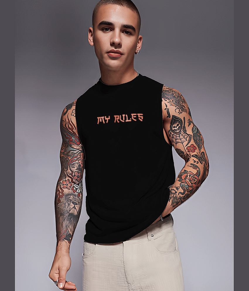 Rigo Pack of 1 Cotton Blend Basic Vest For Men ( Black ) - Nightwear & Loungewear | Buy online on ZillyBuy