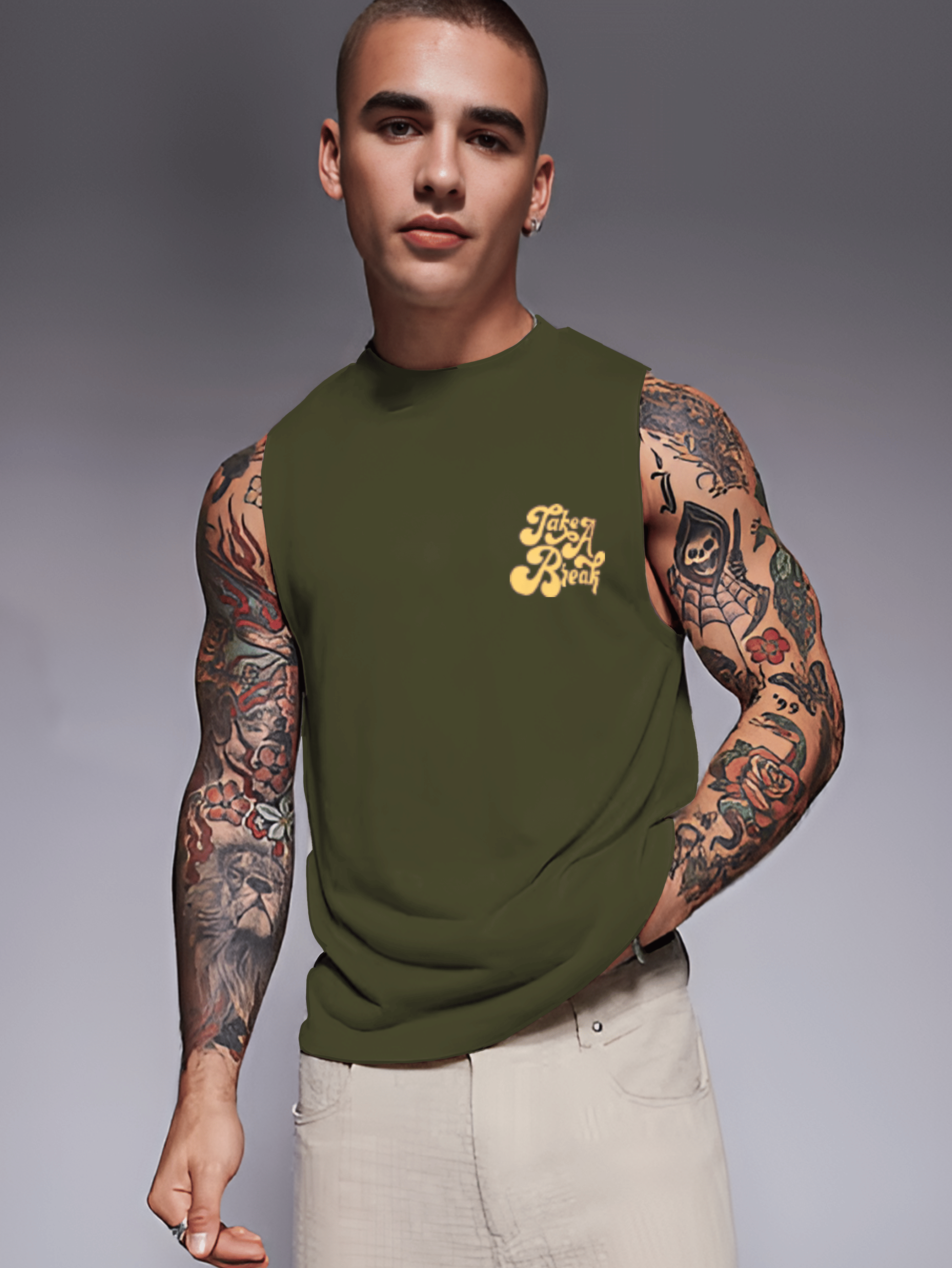     			Rigo Pack of 1 Cotton Blend Basic Vest For Men ( Green )