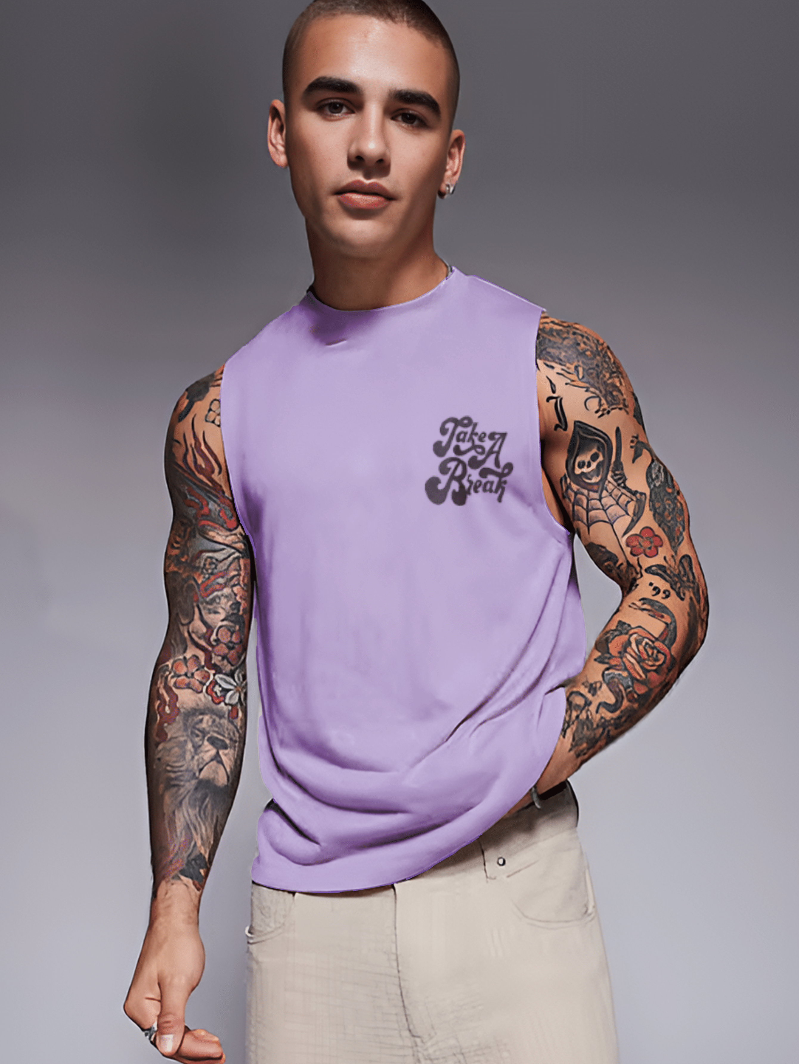 Rigo Pack of 1 Cotton Blend Basic Vest For Men ( Purple ) Rigo Pack of 1 Cotton Blend Basic Vest For Men ( Purple )
