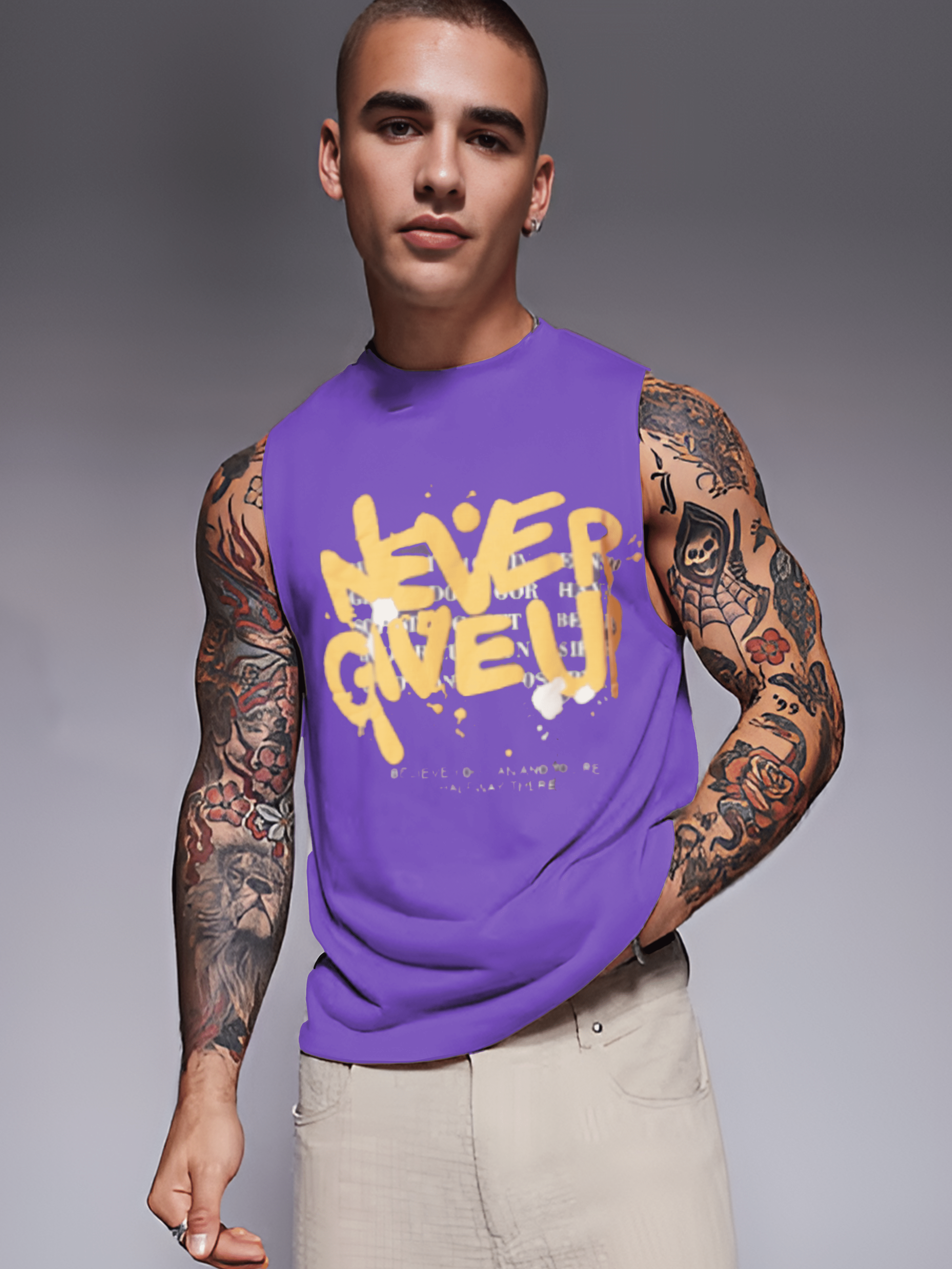    			Rigo Pack of 1 Cotton Blend Basic Vest For Men ( Purple )