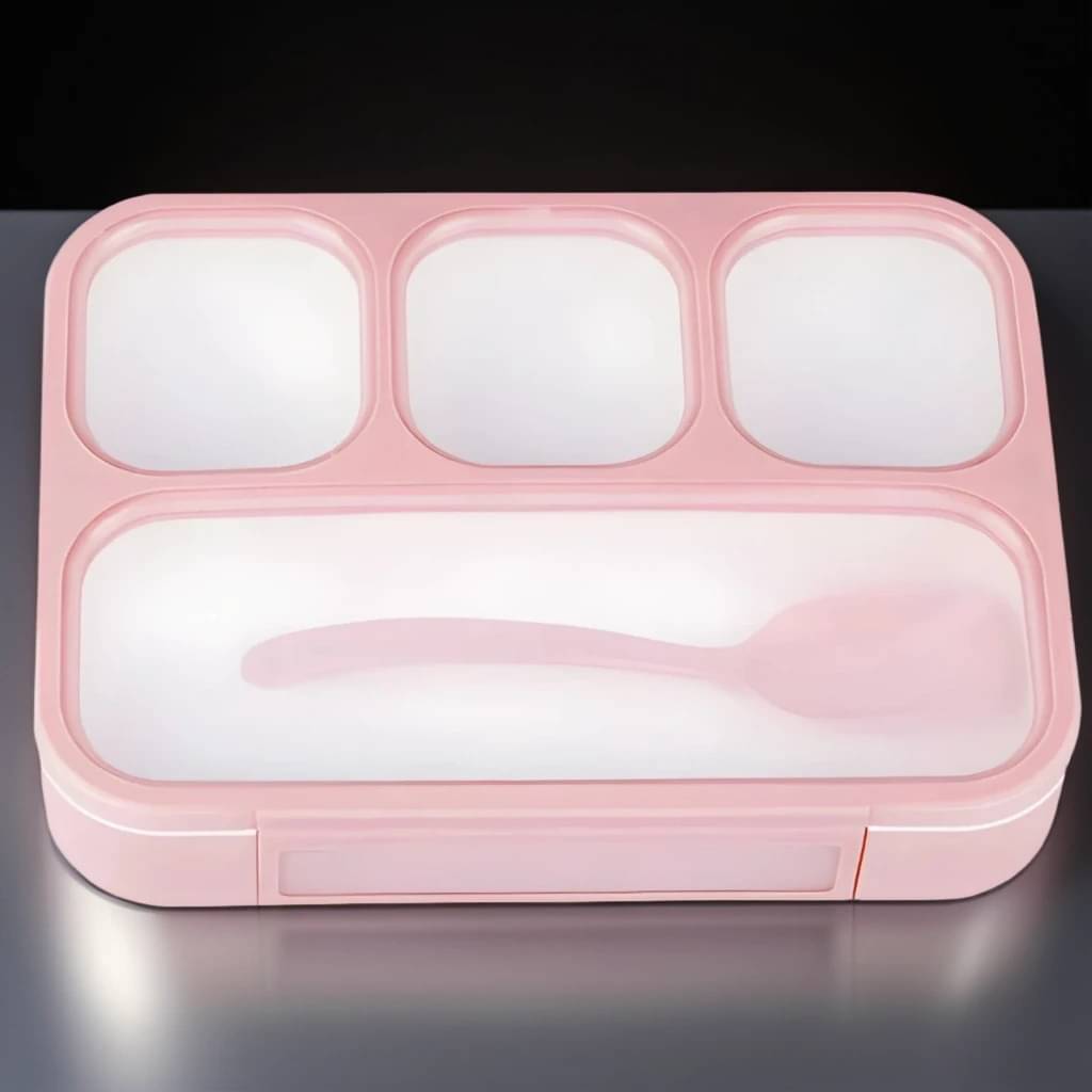     			SARVASHVA TRENDS Lunch Box with Spoon Polypropylene Lunch Box 4 - Container ( Pack of 1 )