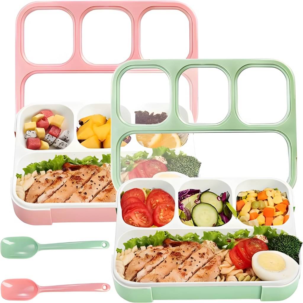 SARVASHVA TRENDS Lunch Box with Spoon Polypropylene School Lunch Boxes 4 - Container ( Pack of 1 ) SARVASHVA TRENDS Lunch Box with Spoon Polypropylene School Lunch Boxes 4 - Container ( Pack of 1 )