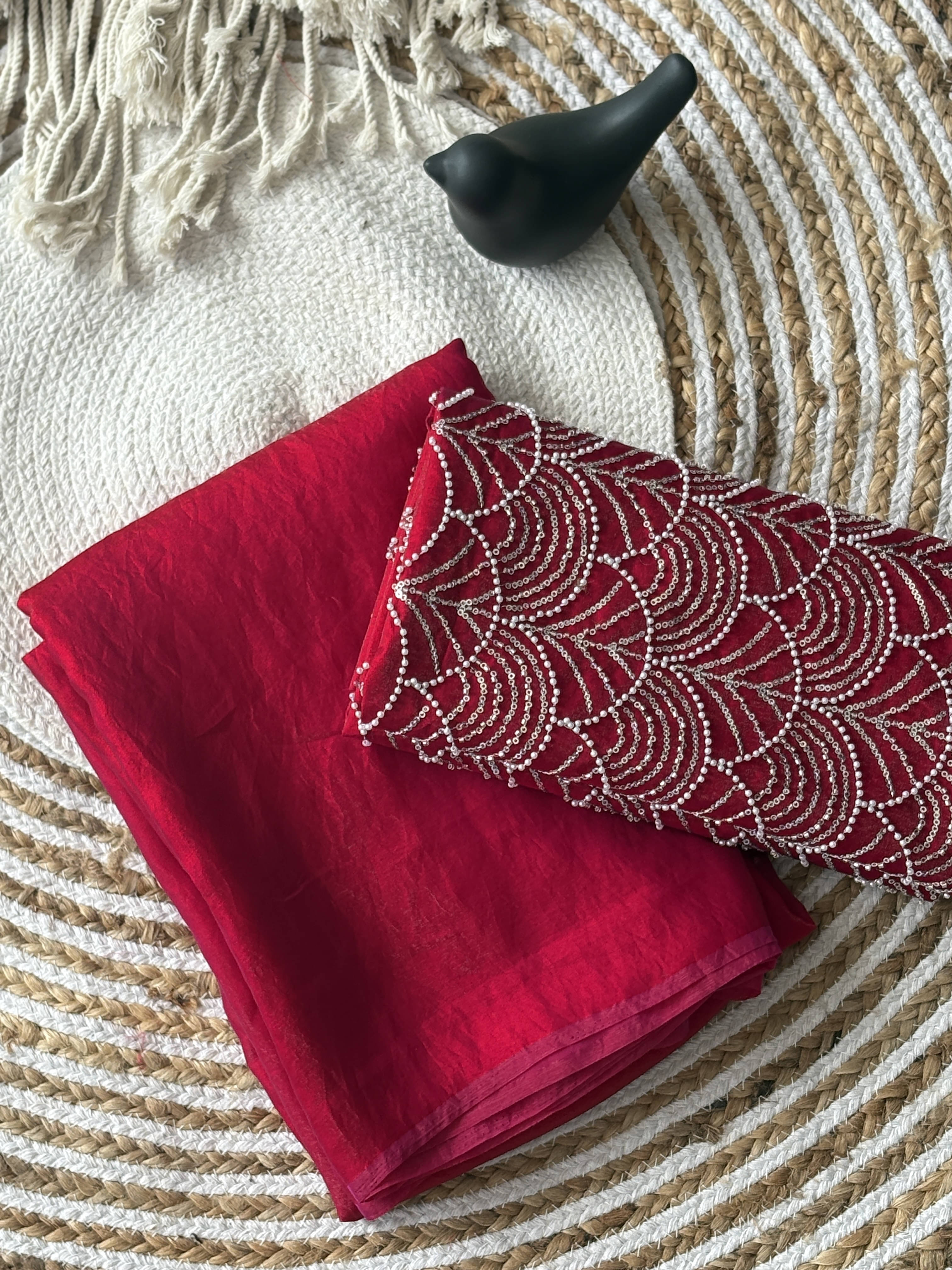 Sadika Satin Embellished Saree With Unstitched Blouse Piece ( Pink ) Sadika Satin Embellished Saree With Unstitched Blouse Piece ( Pink )