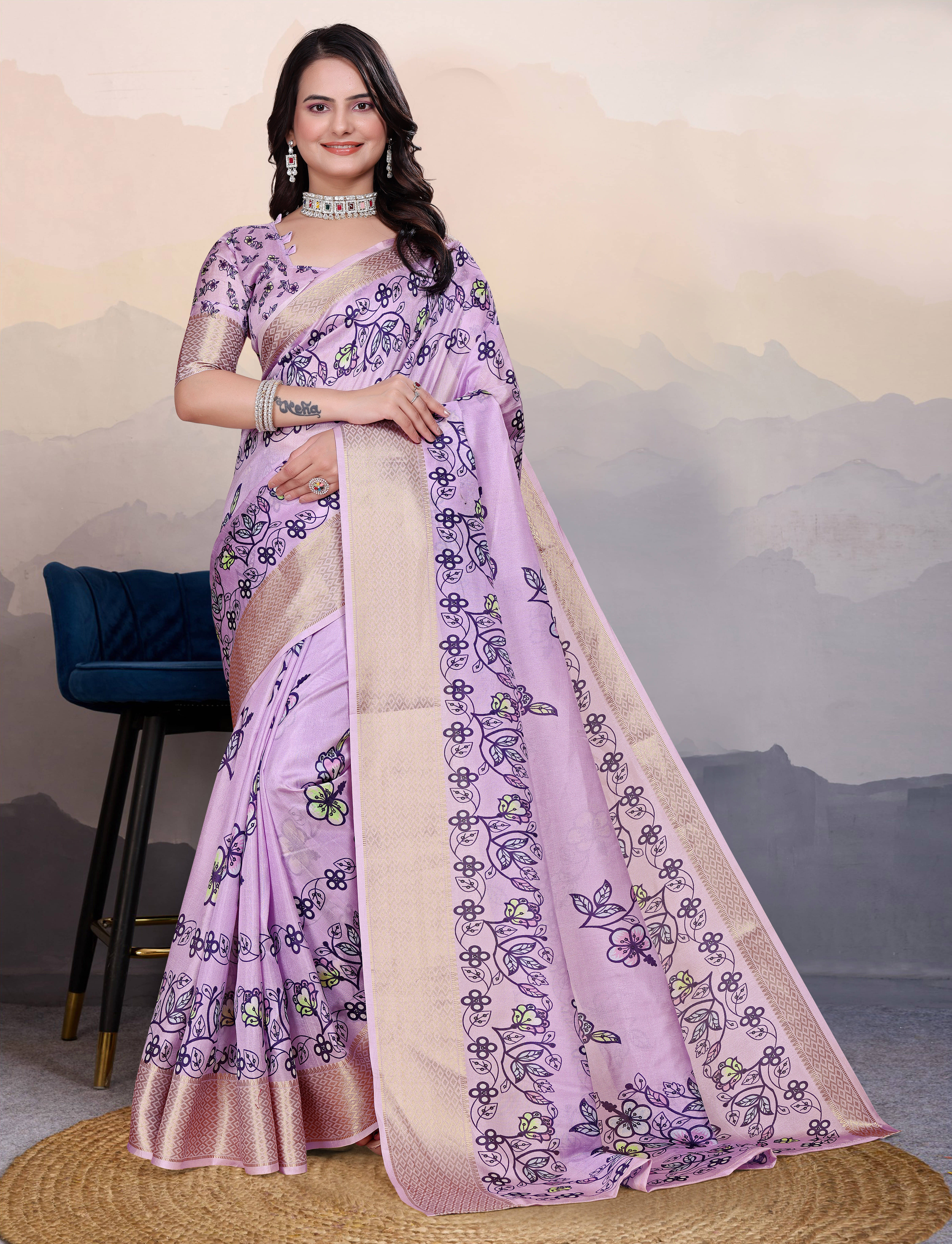 Sadika Silk Blend Embellished Saree With Unstitched Blouse Piece ( Multicolor ) Sadika Silk Blend Embellished Saree With Unstitched Blouse Piece ( Multicolor )