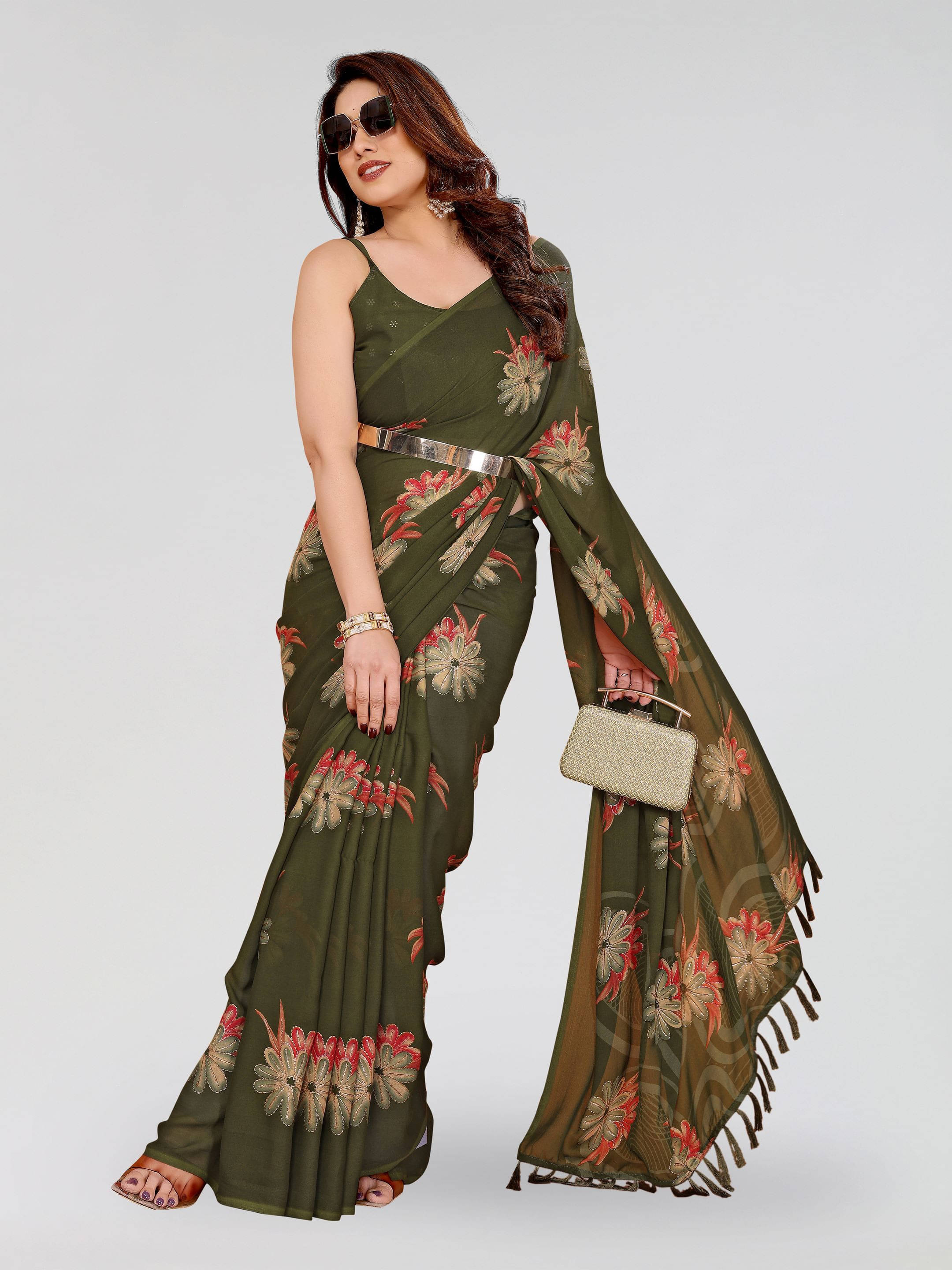 Sadika Silk Blend Printed Saree With Unstitched Blouse Piece ( Light Green ) Sadika Silk Blend Printed Saree With Unstitched Blouse Piece ( Light Green )