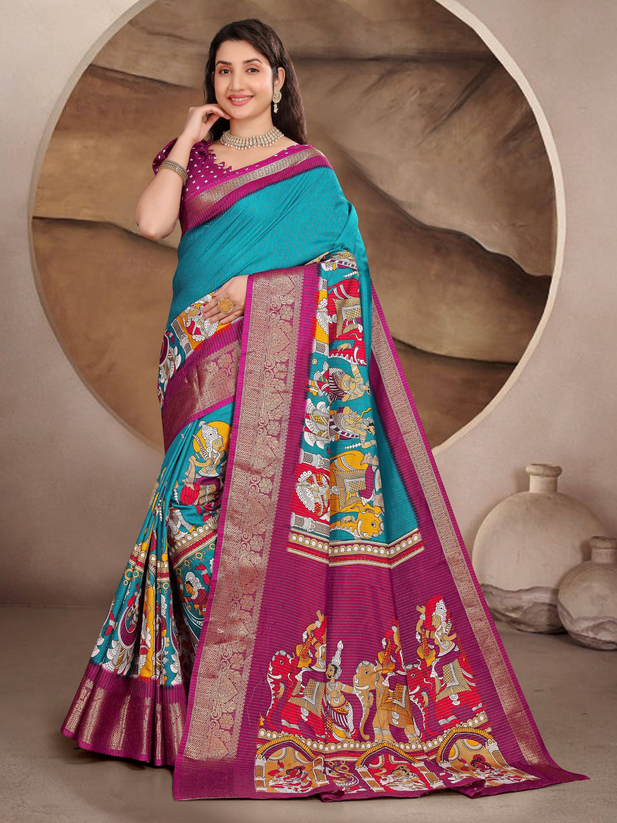 Sadika Silk Blend Self Design Saree With Unstitched Blouse Piece ( Blue ) Sadika Silk Blend Self Design Saree With Unstitched Blouse Piece ( Blue )