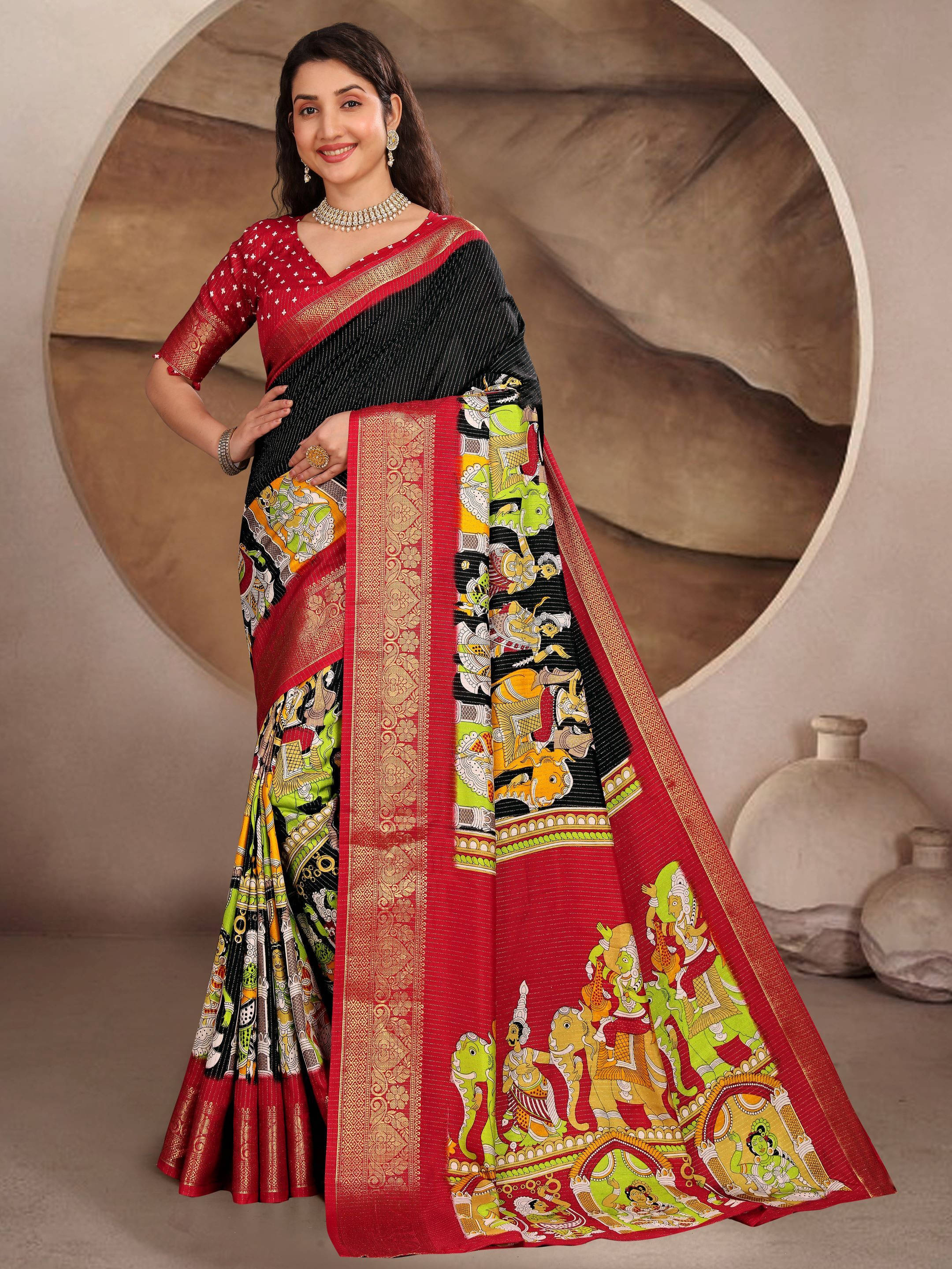 Sadika Silk Blend Self Design Saree With Unstitched Blouse Piece ( Black ) Sadika Silk Blend Self Design Saree With Unstitched Blouse Piece ( Black )