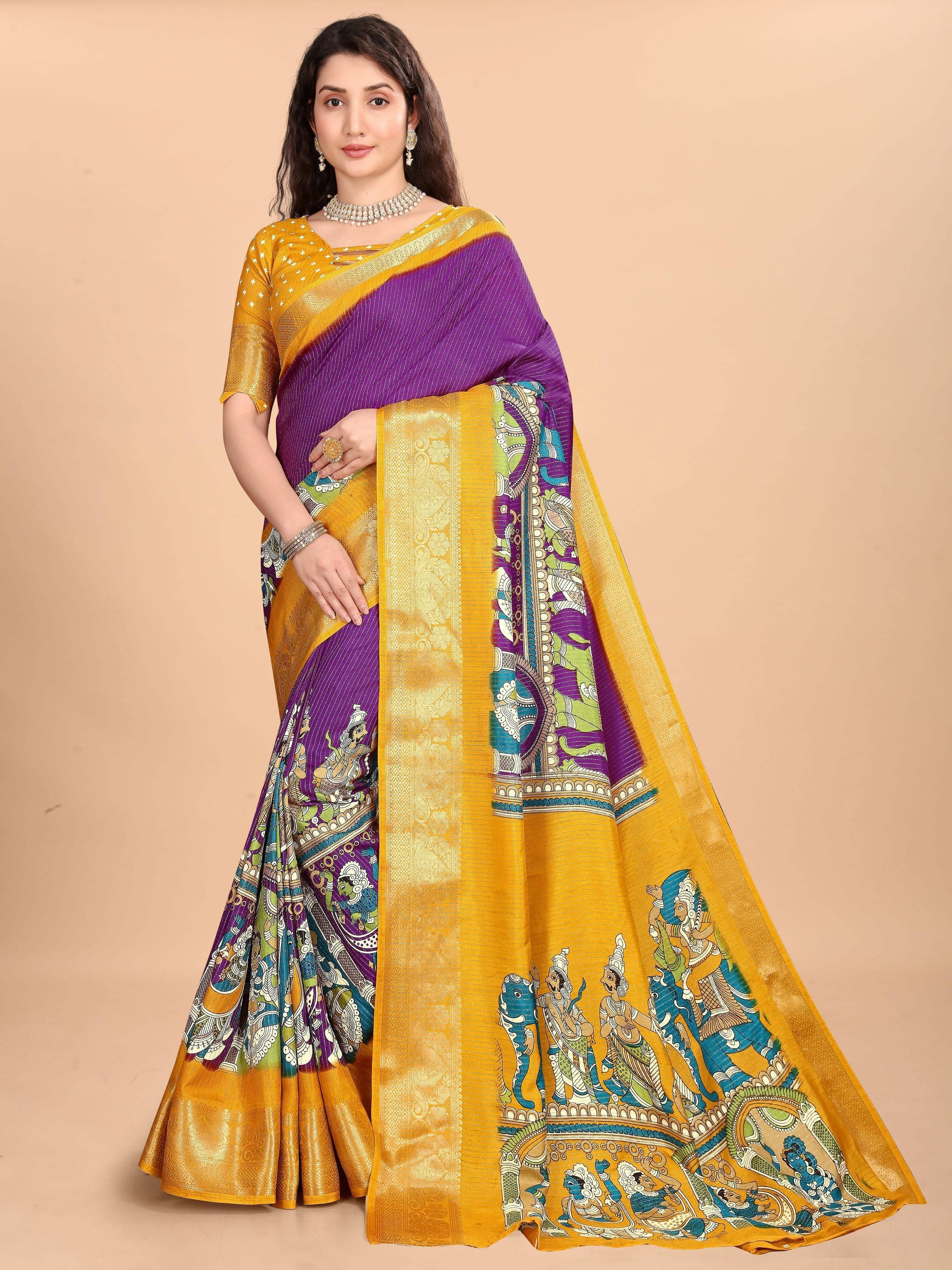 Sadika Silk Blend Woven Saree With Unstitched Blouse Piece ( Purple ) Sadika Silk Blend Woven Saree With Unstitched Blouse Piece ( Purple )