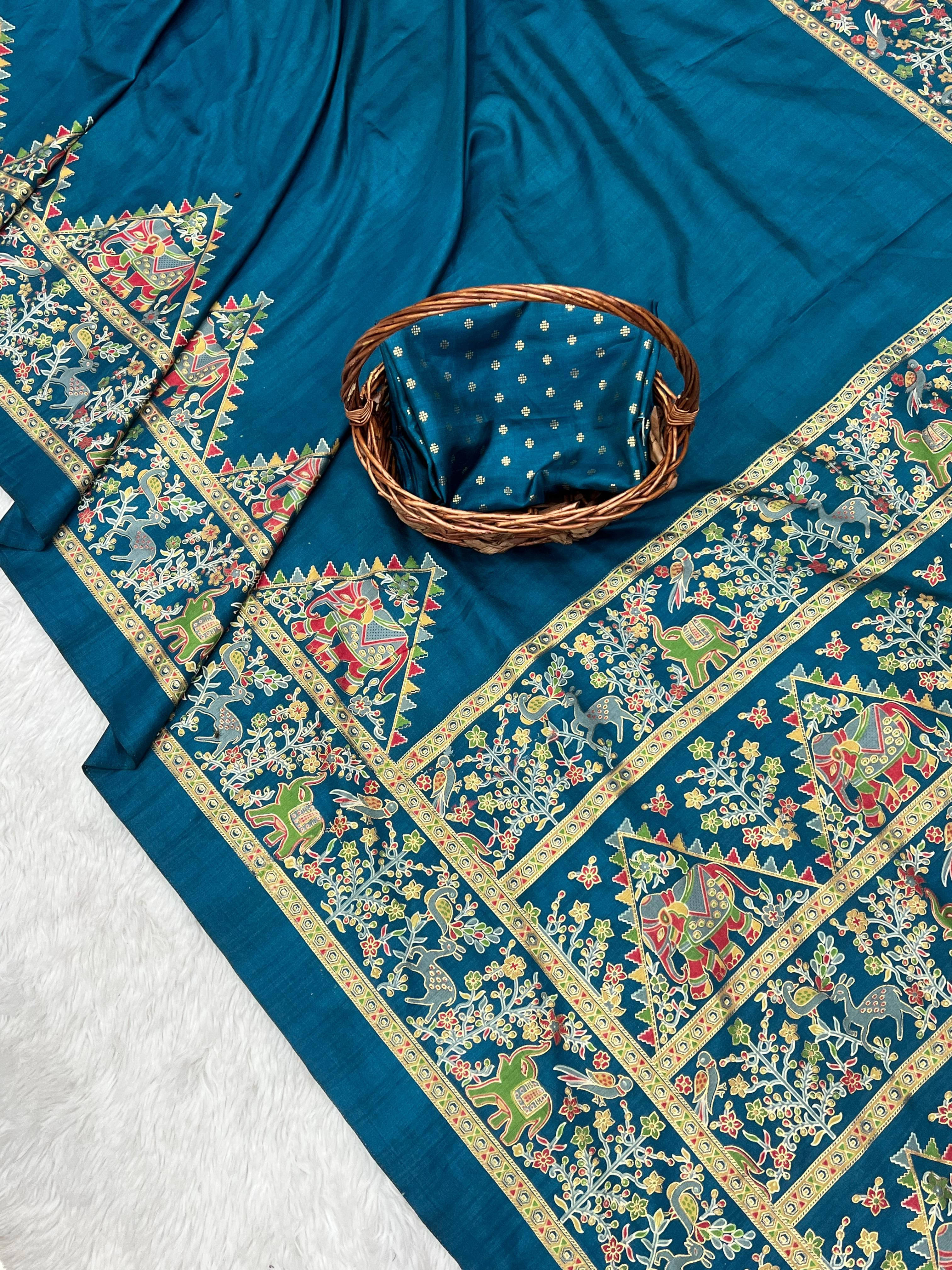 Sadika Silk Blend Woven Saree With Unstitched Blouse Piece ( Blue ) Sadika Silk Blend Woven Saree With Unstitched Blouse Piece ( Blue )