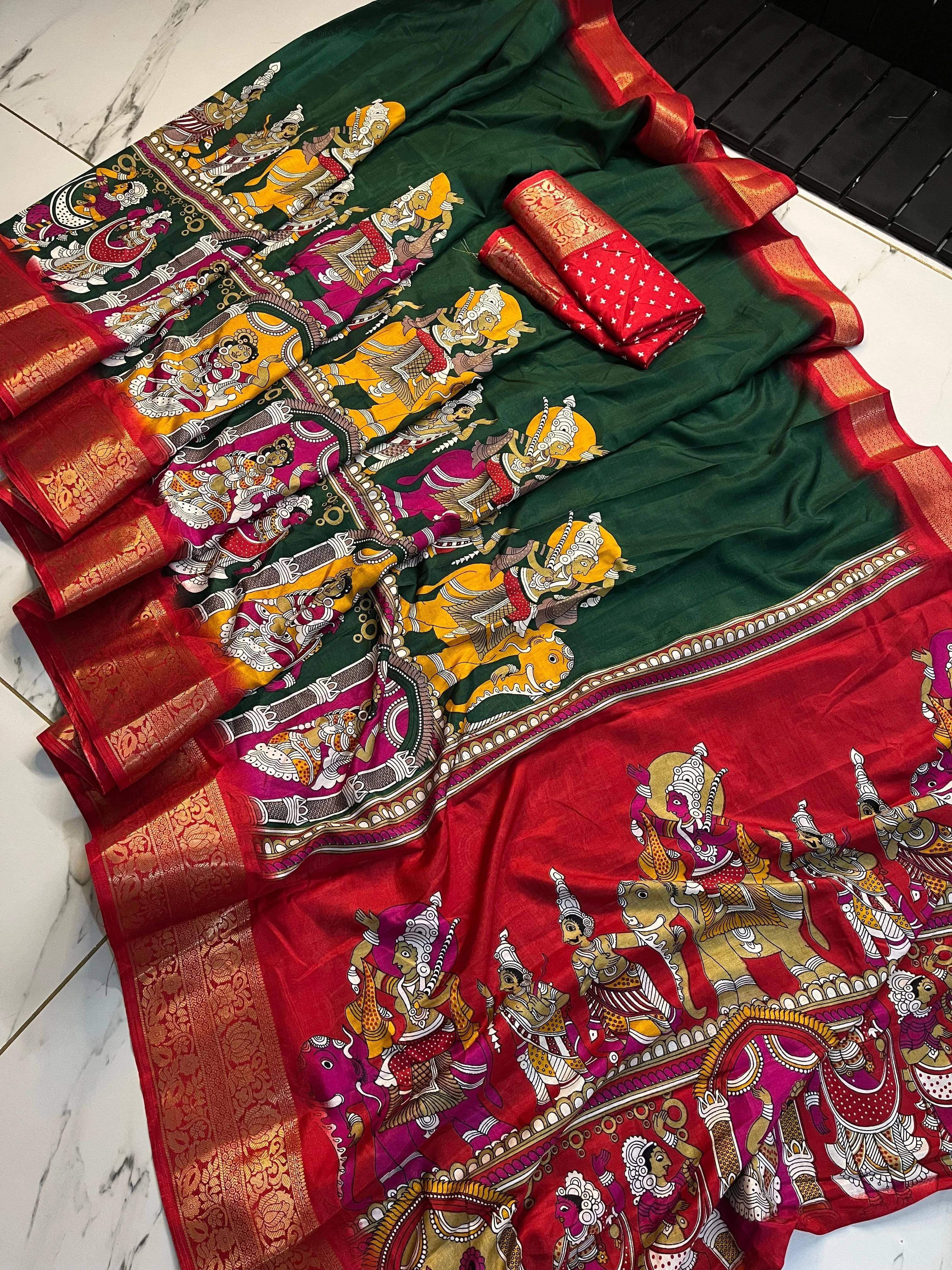 Sadika Silk Blend Woven Saree With Unstitched Blouse Piece ( Green ) Sadika Silk Blend Woven Saree With Unstitched Blouse Piece ( Green )