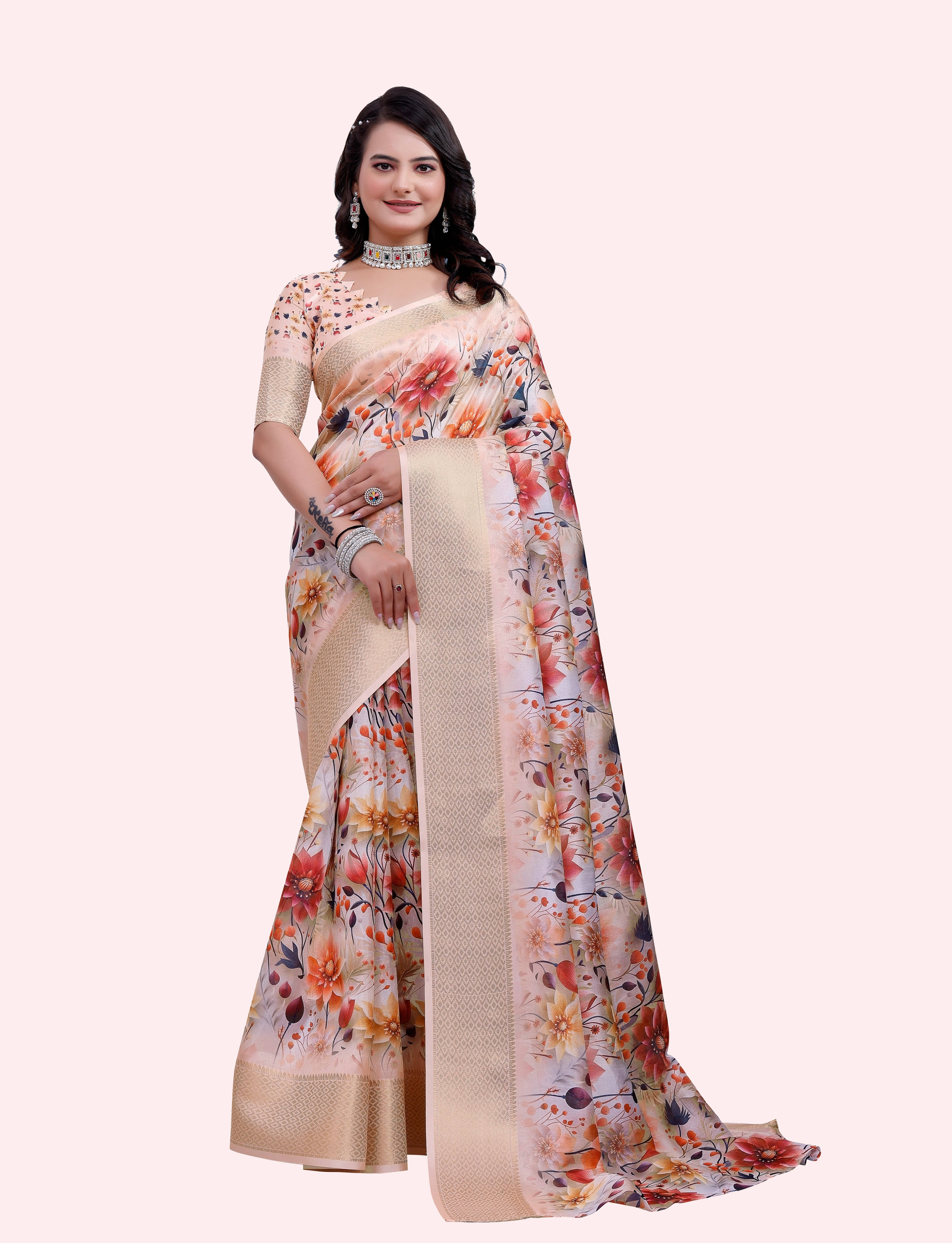     			Sadika Silk Woven Saree With Unstitched Blouse Piece ( Beige )