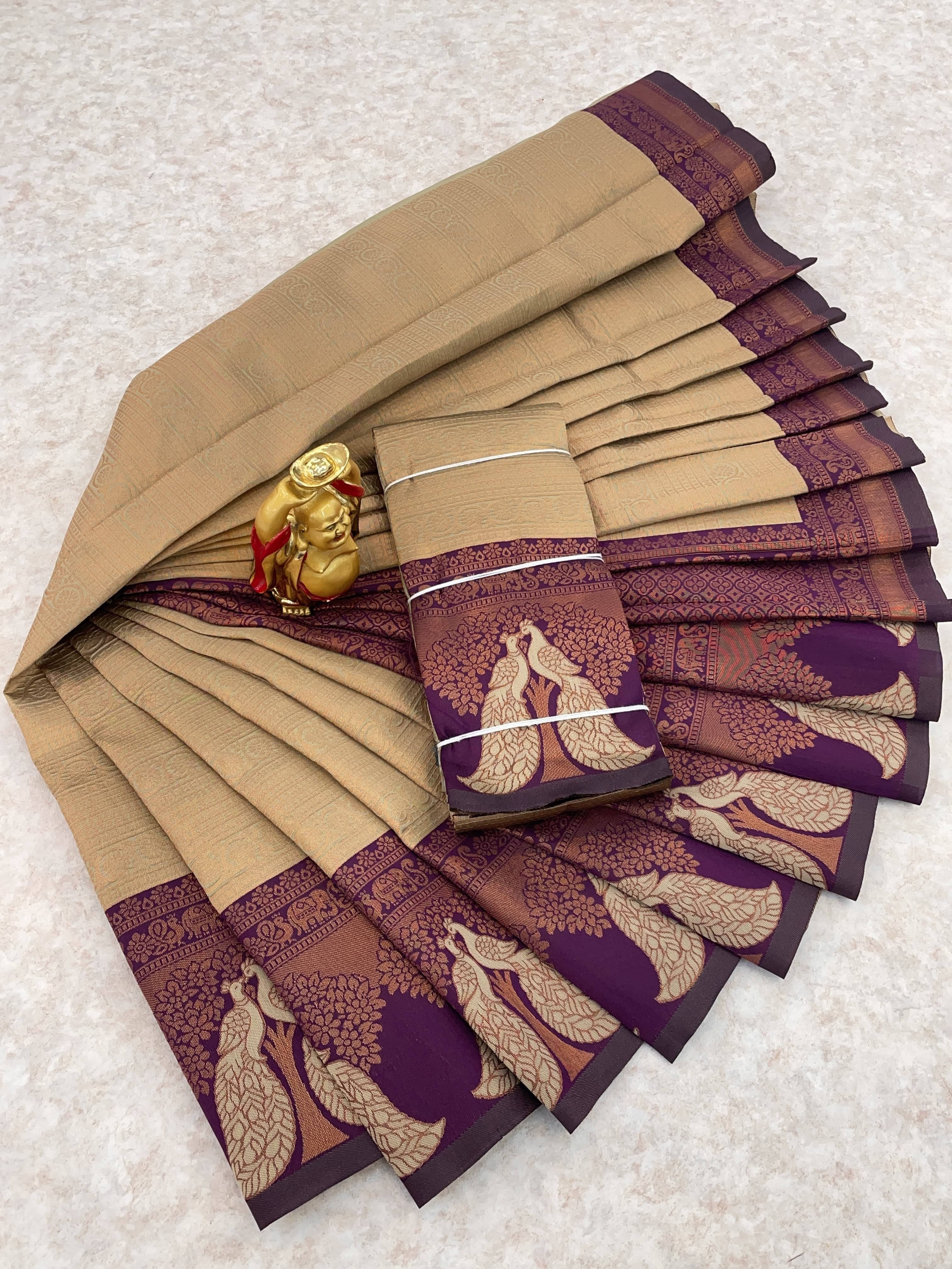     			Sadika Silk Woven Saree With Unstitched Blouse Piece ( Beige )