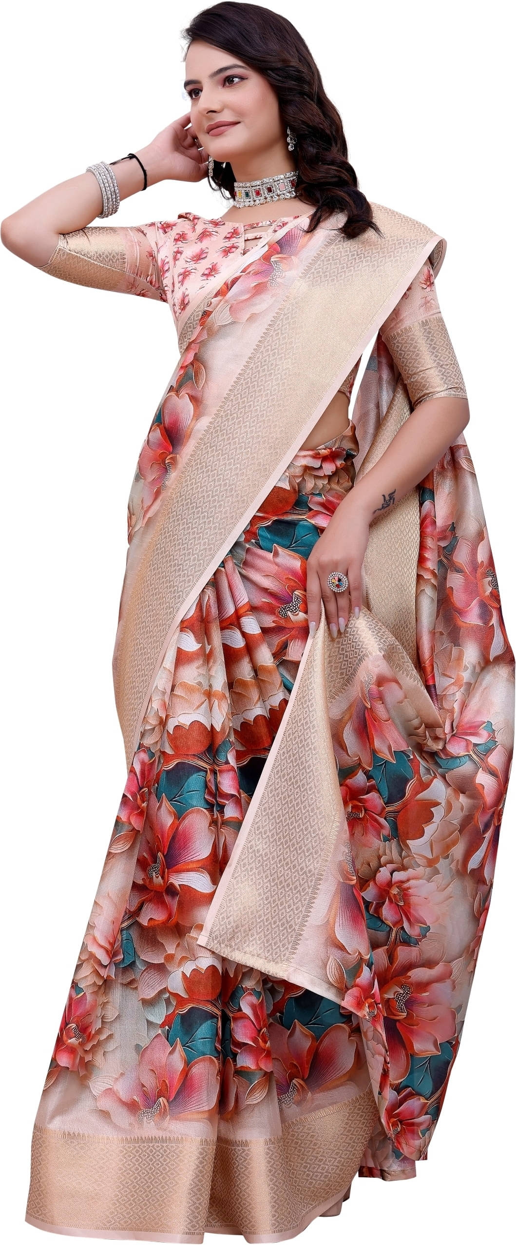 Sadika Silk Woven Saree With Unstitched Blouse Piece ( Beige ) Sadika Silk Woven Saree With Unstitched Blouse Piece ( Beige )
