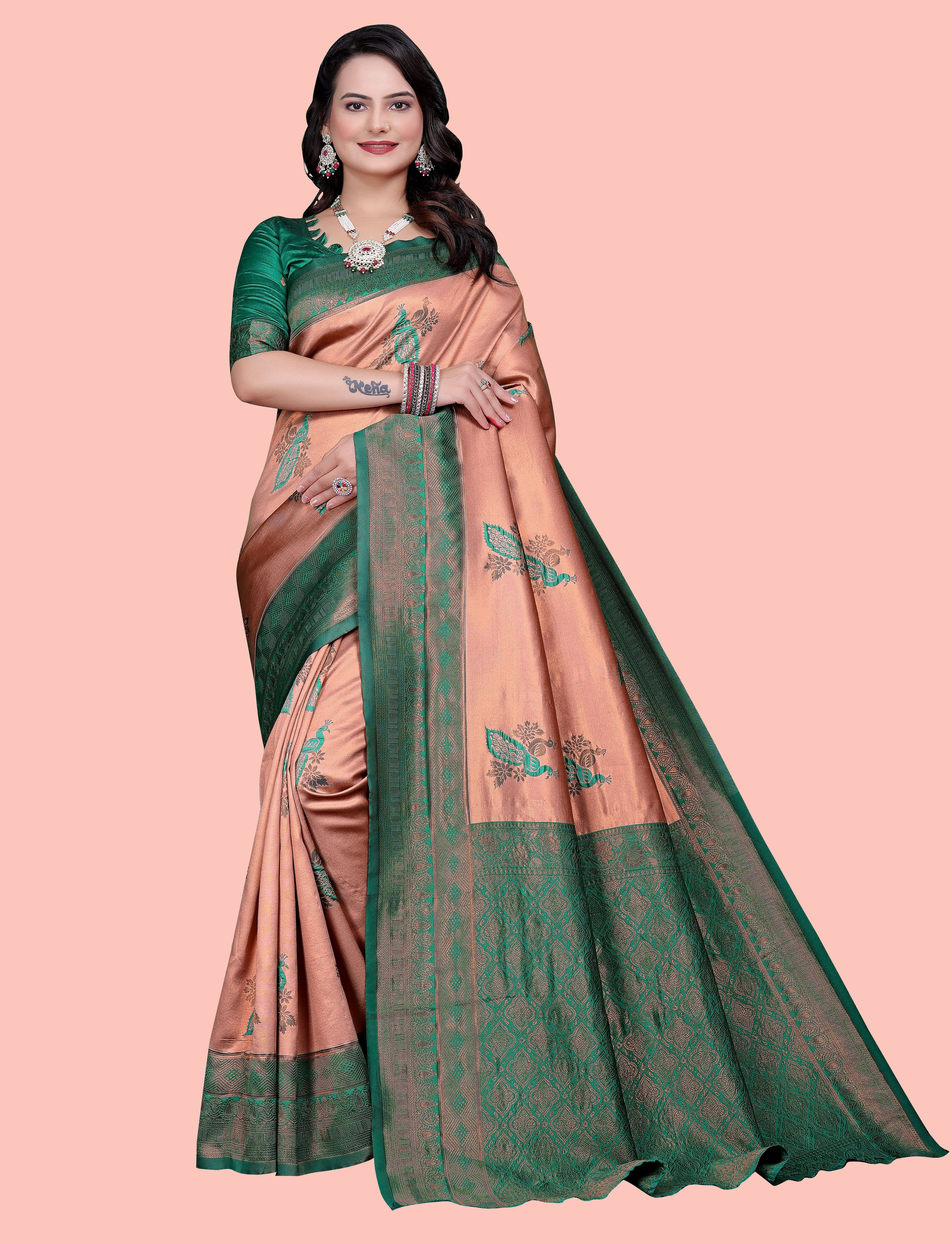     			Sadika Silk Woven Saree With Unstitched Blouse Piece ( Pink )