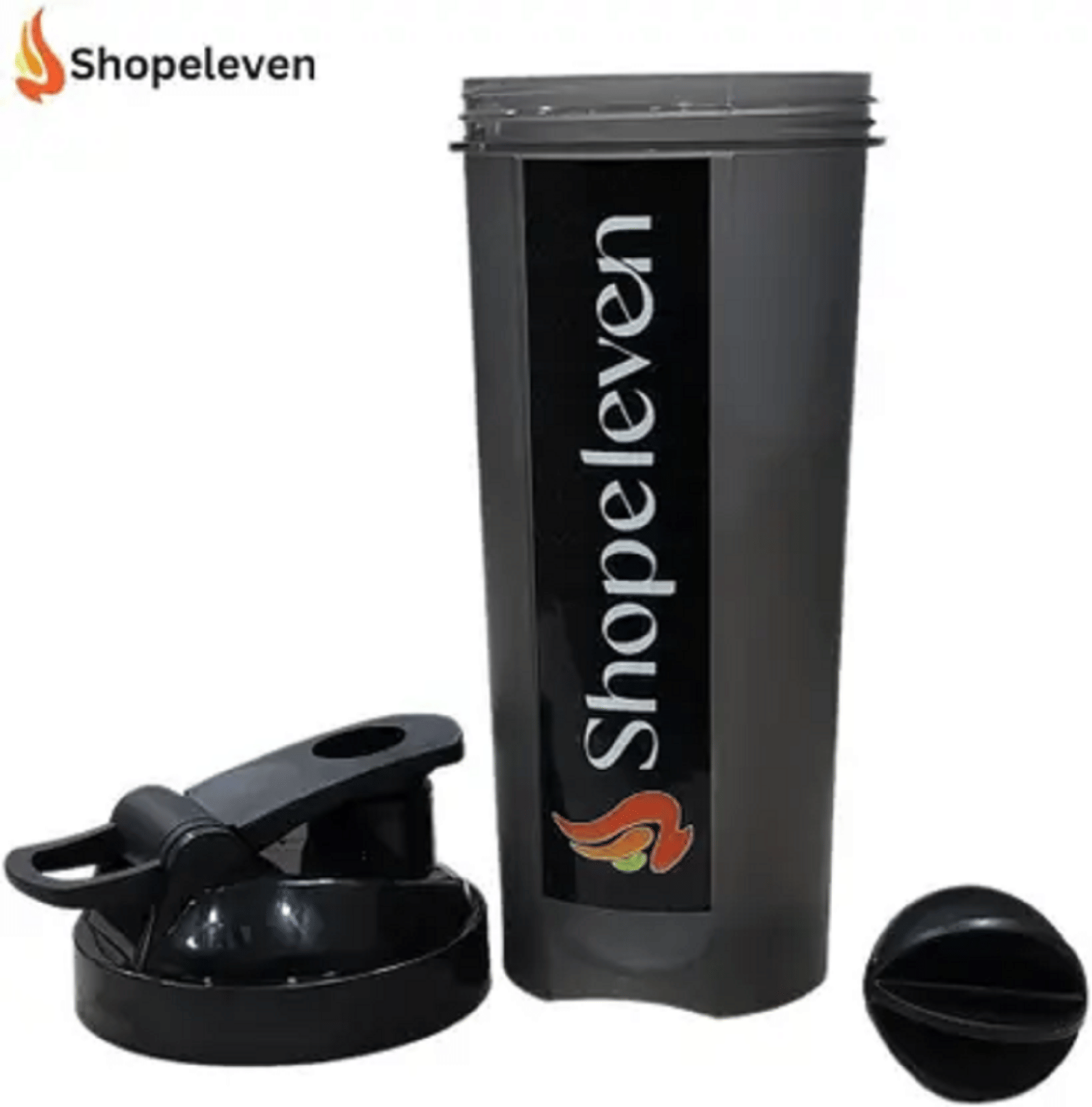 Shopeleven Plastic Black 700 mL Shaker ( Pack of 1 )     			Shopeleven Plastic Black 700 mL Shaker ( Pack of 1 )