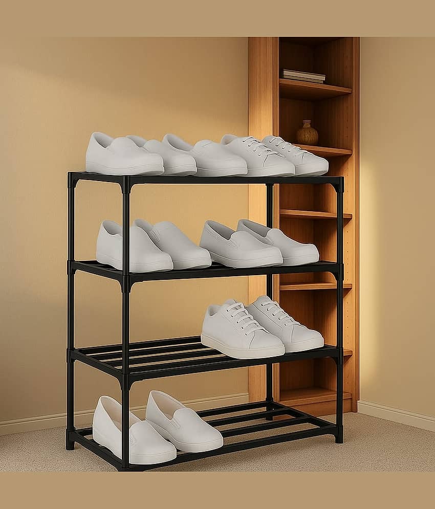 House Of Quirk Plastic Tier Shoe Rack White - Main Image