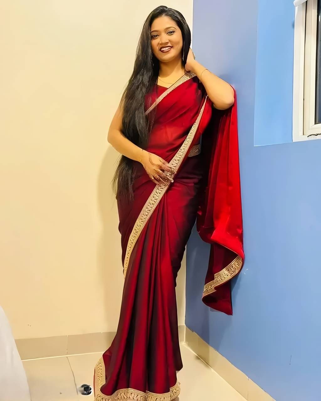 V FANCY Chiffon Solid Kanjeevaram Sarees With Stitched Blouse ( Maroon ) V FANCY Chiffon Solid Kanjeevaram Sarees With Stitched Blouse ( Maroon )