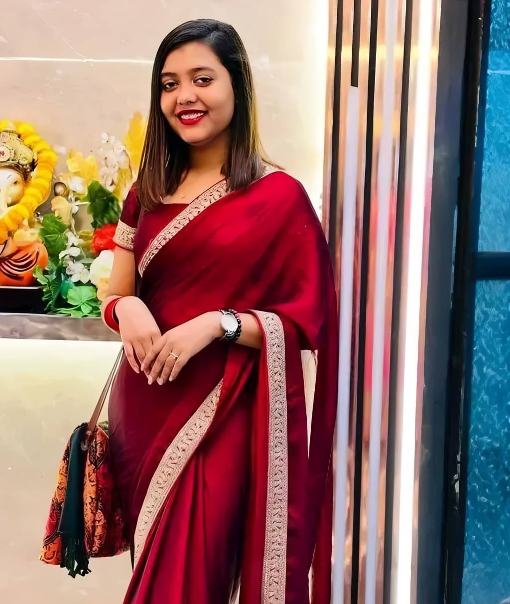     			V FANCY Chiffon Solid Mysore Silk Sarees With Stitched Blouse ( Maroon )