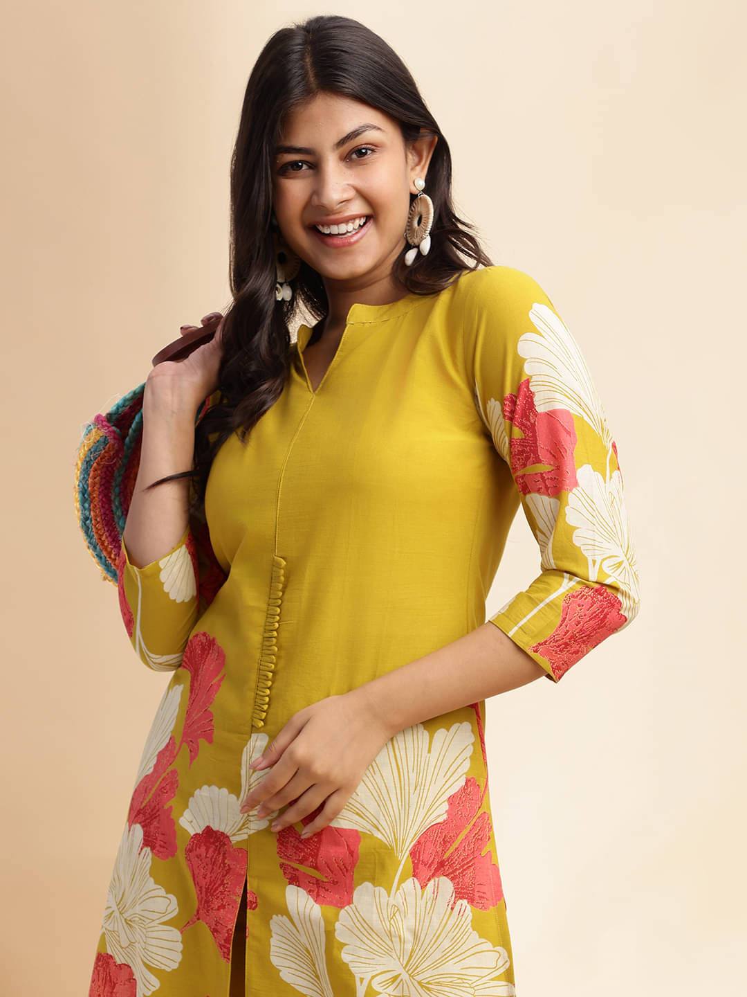     			Vbuyz Women Printed Tunic With Palazzos Co-Ord Set ( Green )