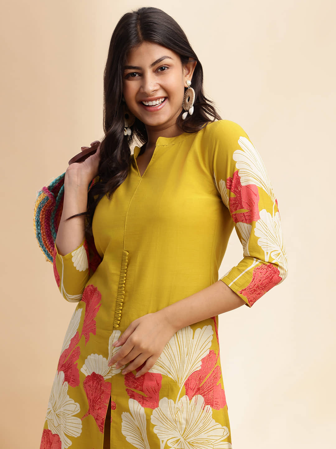 Vbuyz Women Printed Tunic With Palazzos Co-Ord Set ( Green )