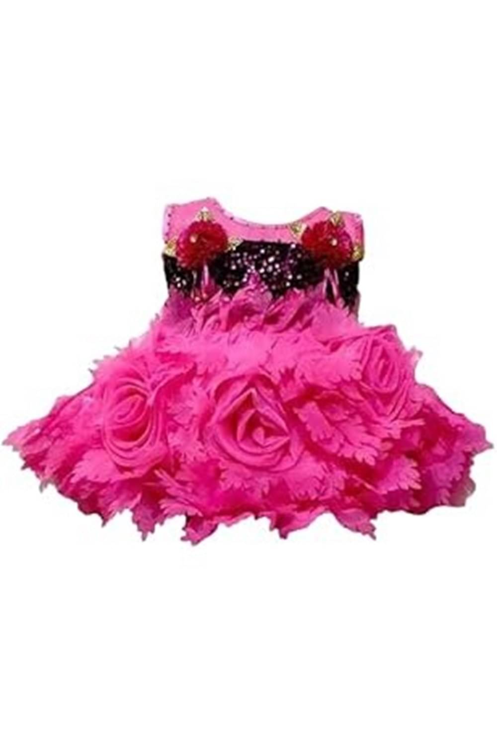 Villata fashion Net Frock For Girls ( Pack of 1 , Pink ) Villata fashion Net Frock For Girls ( Pack of 1 , Pink )