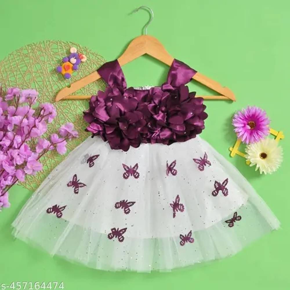 Villata fashion Net Frock For Girls ( Pack of 1 , Purple ) Villata fashion Net Frock For Girls ( Pack of 1 , Purple )