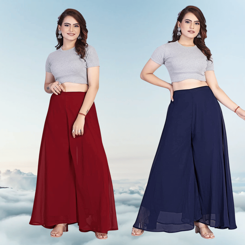     			YASHASVI ENTERPRISE Women Georgette Palazzo ( Blue )