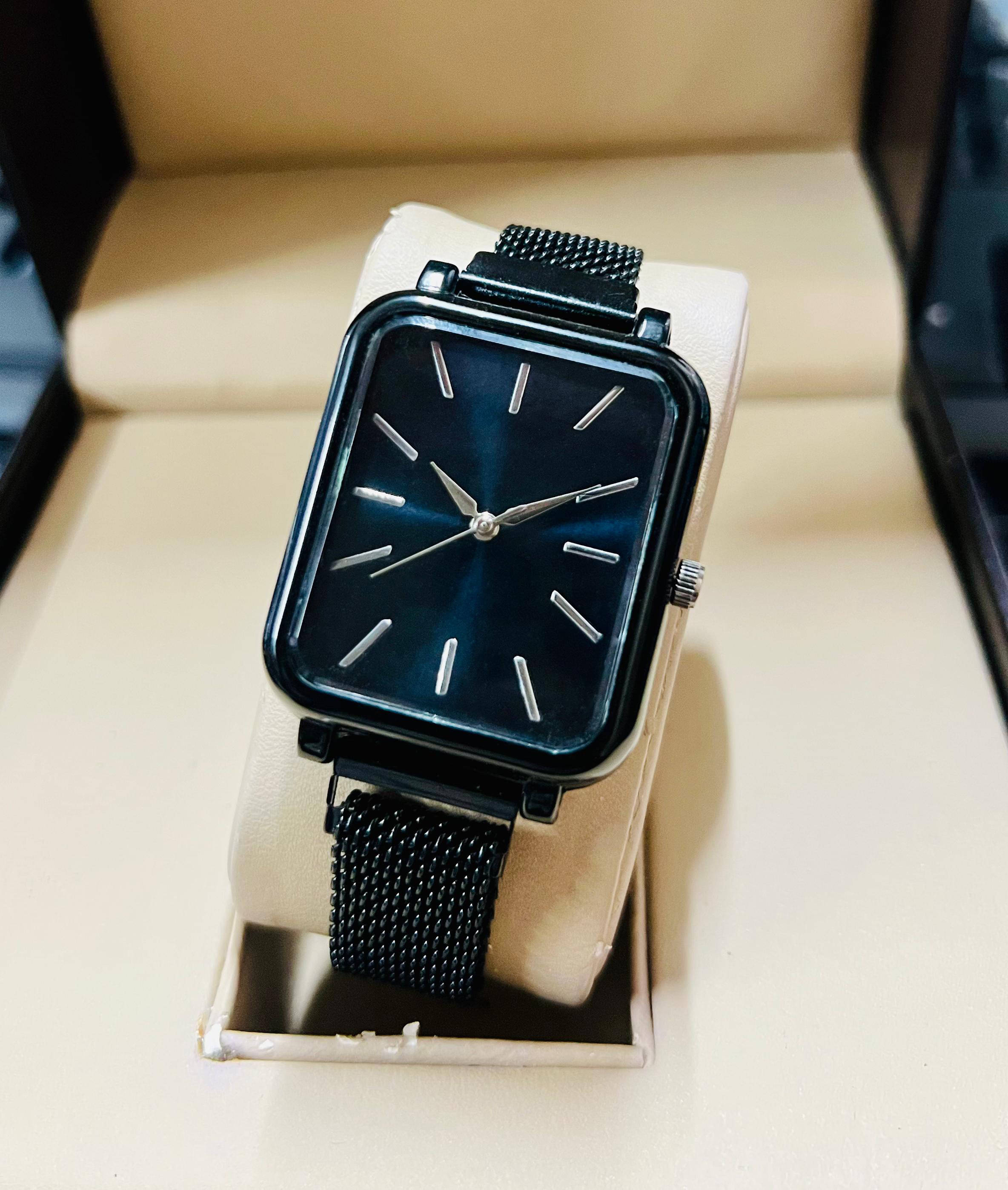     			ZETWAL Black Fabric Analog Womens Watch