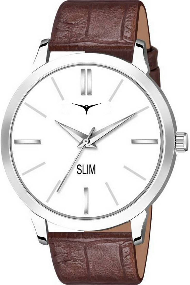     			ZETWAL Brown Leather Analog Men's Watch