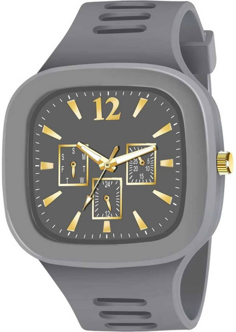     			ZETWAL Dark Grey Silicon Analog Men's Watch