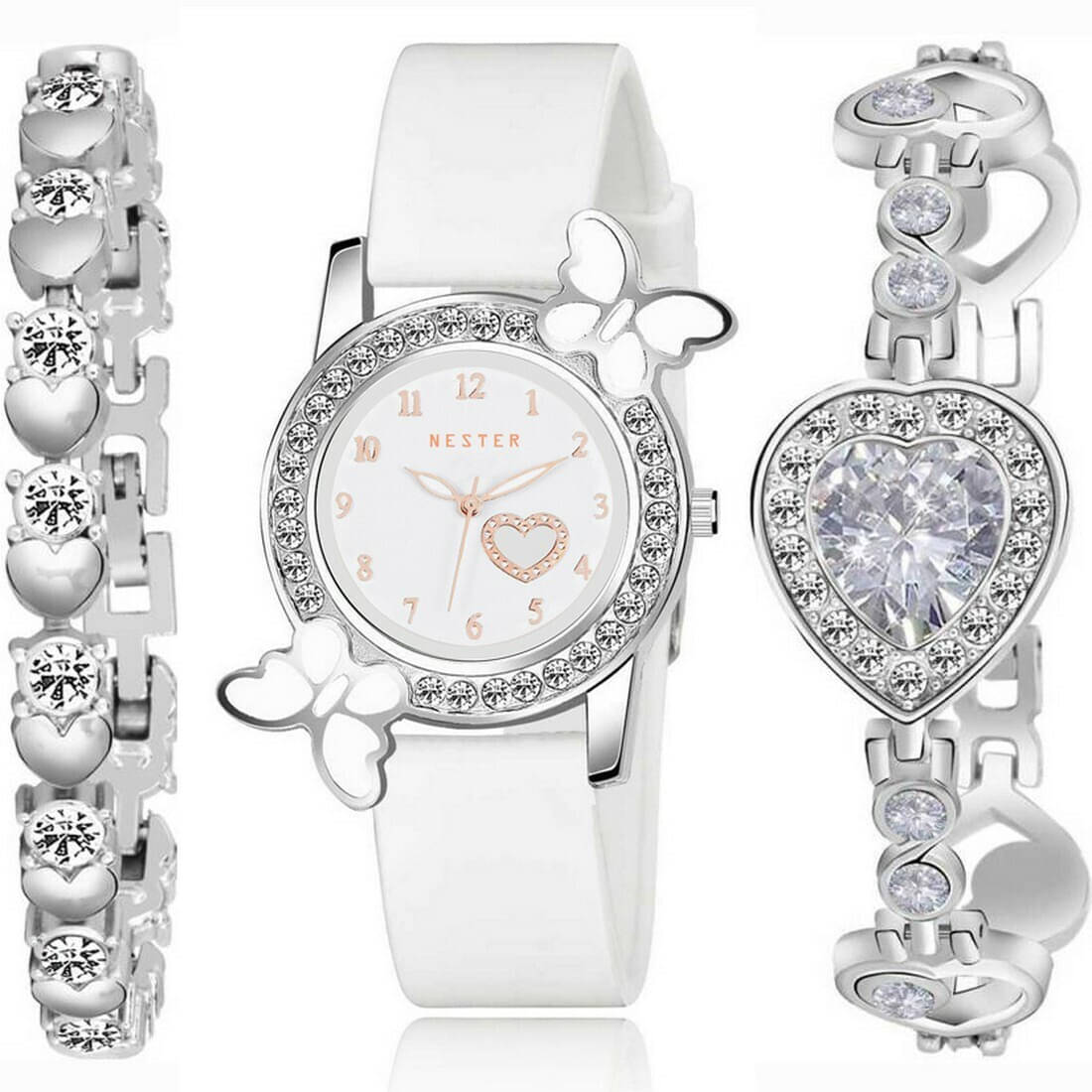     			ZETWAL White Silicon Analog Womens Watch