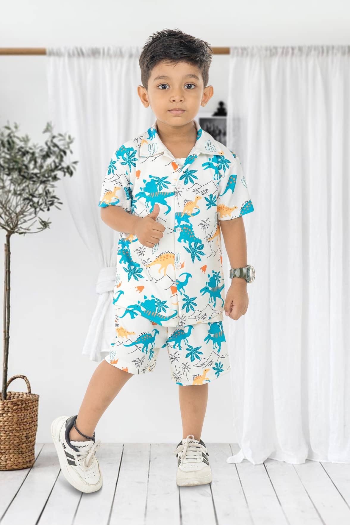 s muktar garments Pack of 1 Baby Boys Cotton Blend T-Shirt & Shorts Set ( Multicolor )