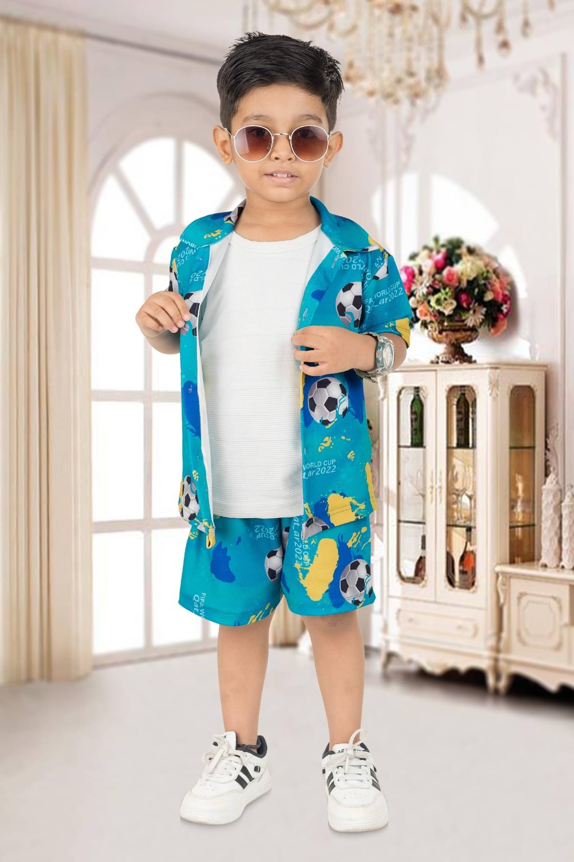     			s muktar garments Pack of 1 Baby Boys Cotton Blend T-Shirt & Shorts Set ( Multicolor )
