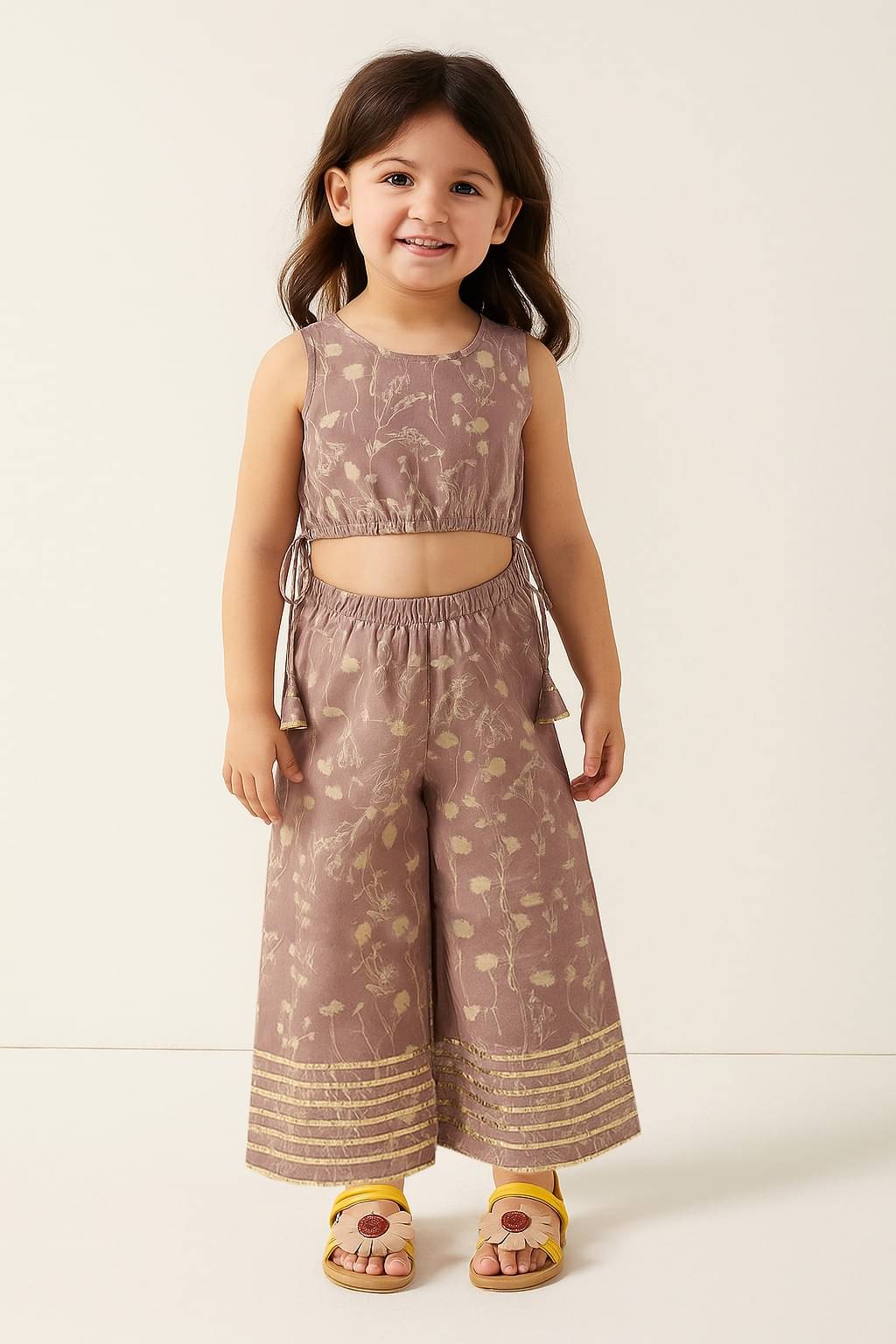     			A.T.U.N. Pack of 1 Girls Cotton Blend T-shirt & Pants ( Mauve )