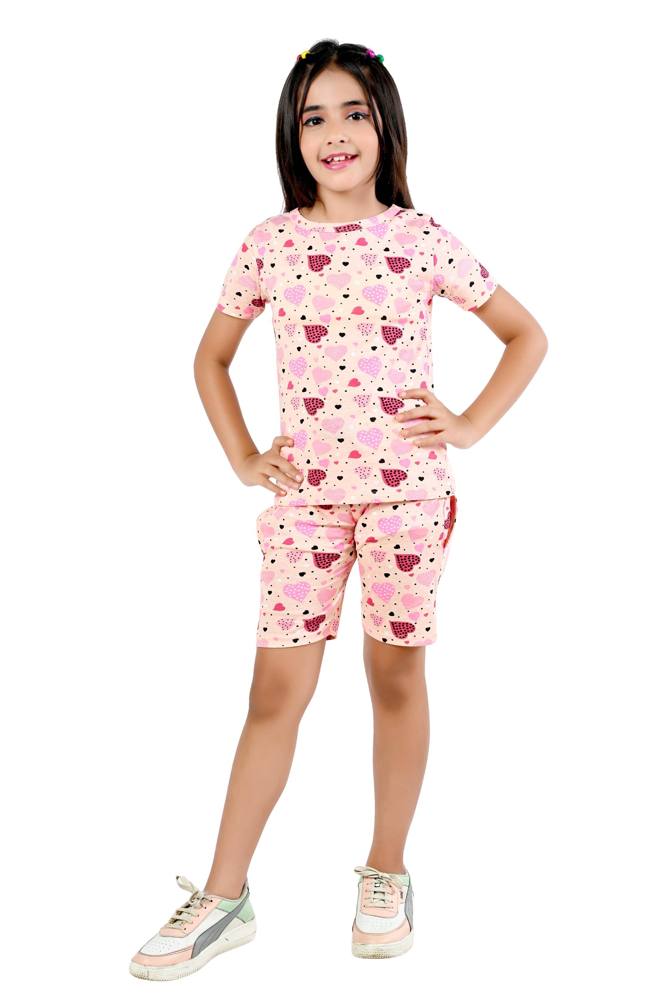     			Arshia Fashions Pack of 1 Girls Hosiery T-shirt & Shorts ( Pink )