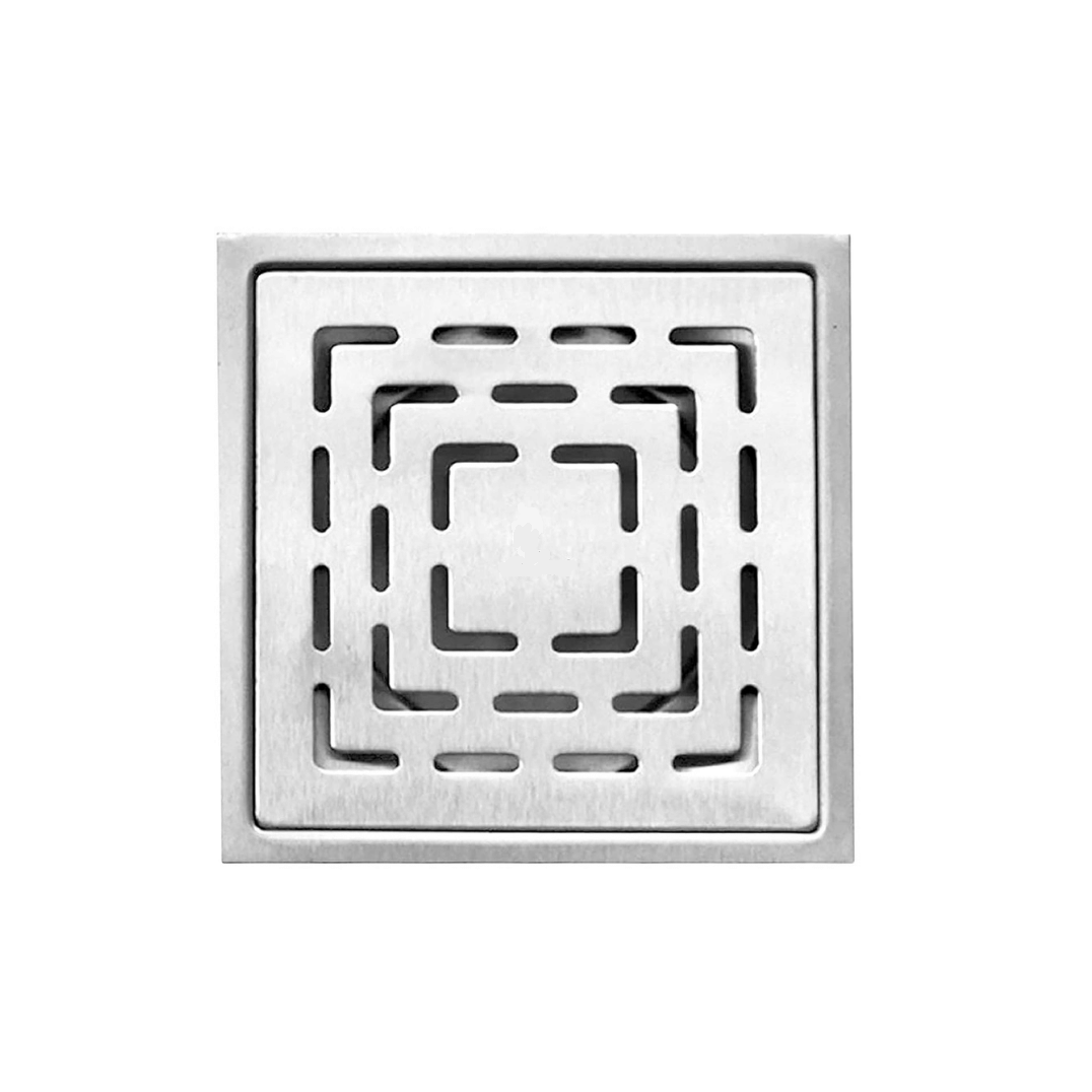 COSWARE Stainless Steel 5"x5" Hippo Square Plain Water Drain Floor Jali for Bathroom & Kitchen (Pack of 1)