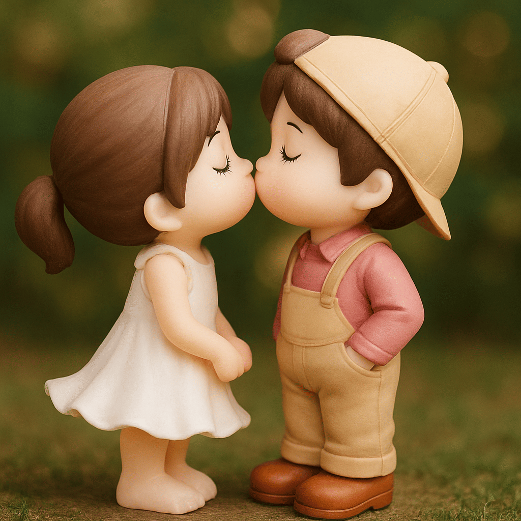     			Exopick Cute Kissing Couple Miniature- 5.5 cm Height, Perfect for Gifting