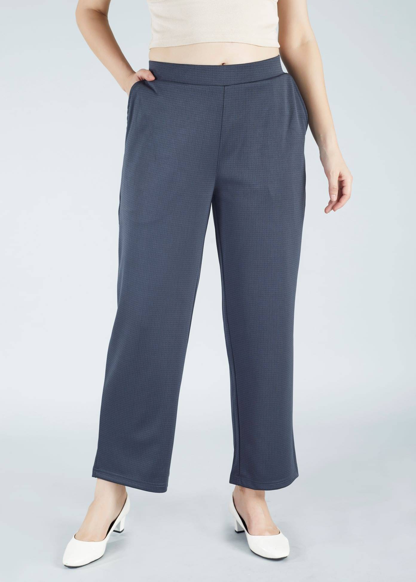     			HJ HASASI Pack of 1 Polyester Straight Women's Casual Pants ( Dark Grey )