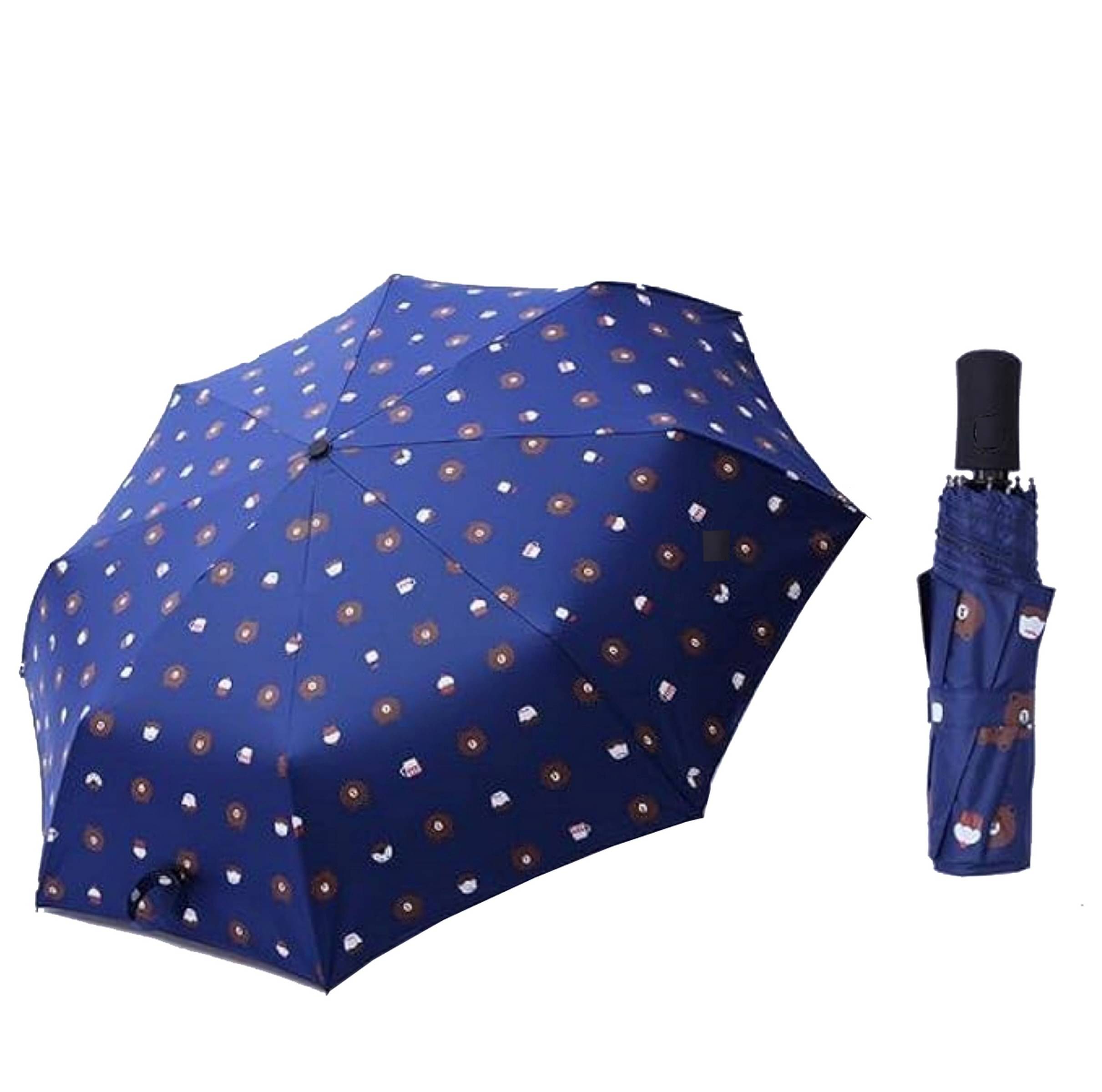     			Infispace Navy 3 Fold Umbrella